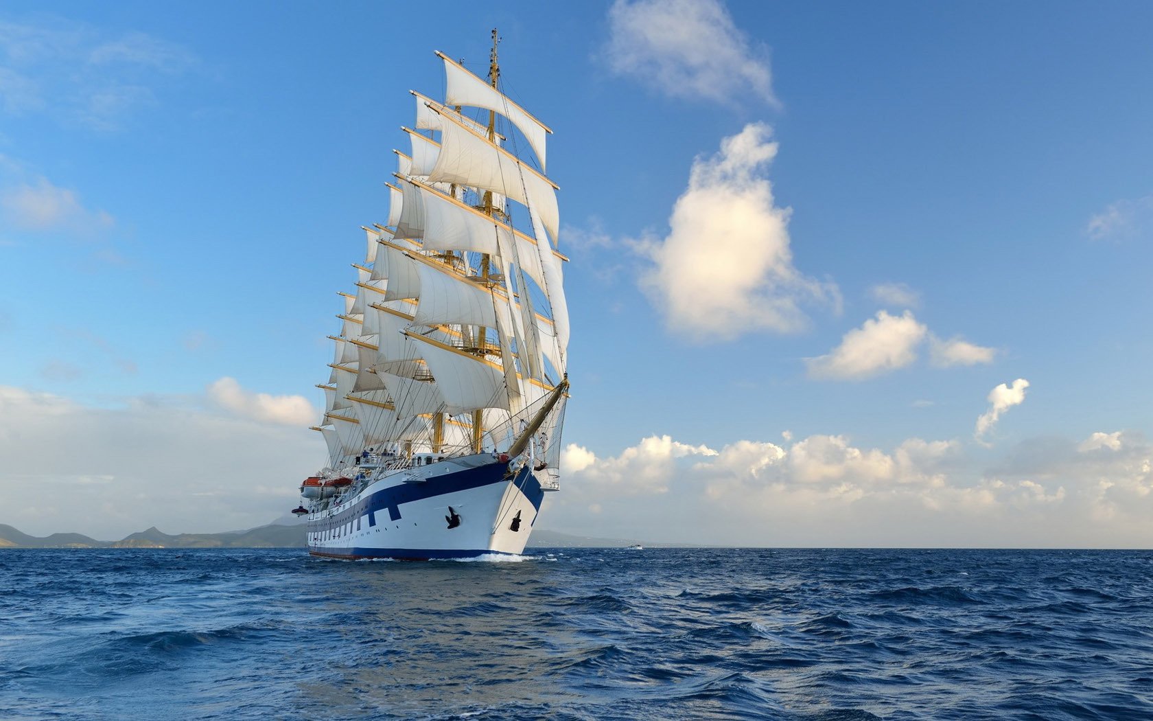 大海,帆船,蓝天,白云,风景