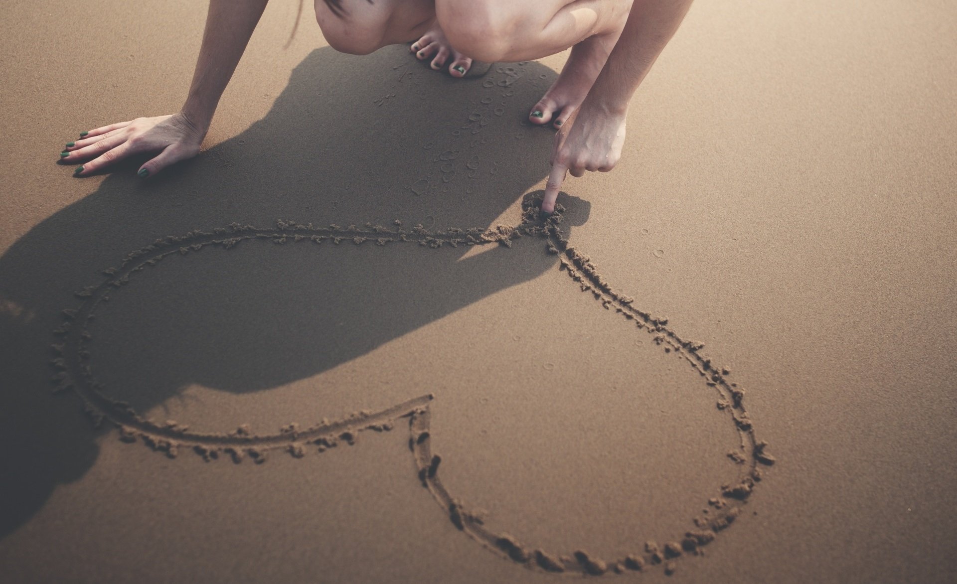 爱情,沙滩,爱心,唯美,温馨