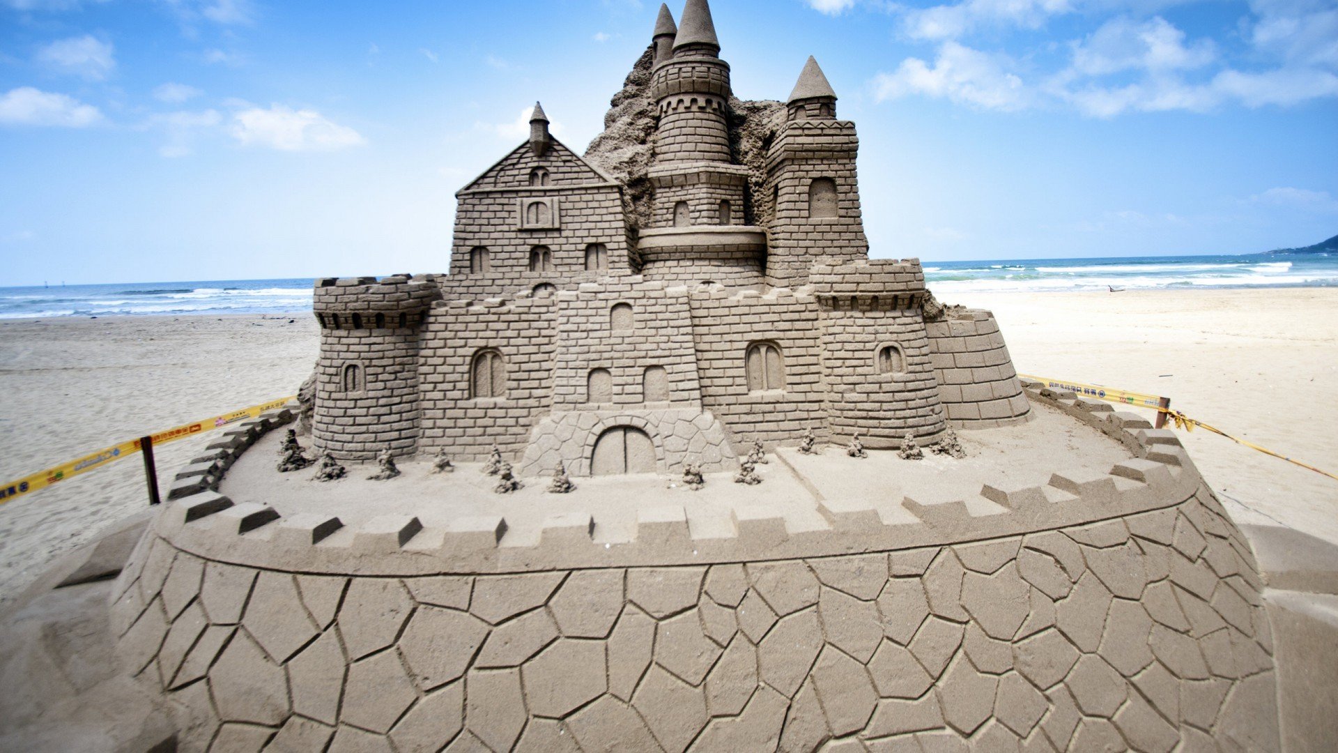 风景,海滩,沙雕