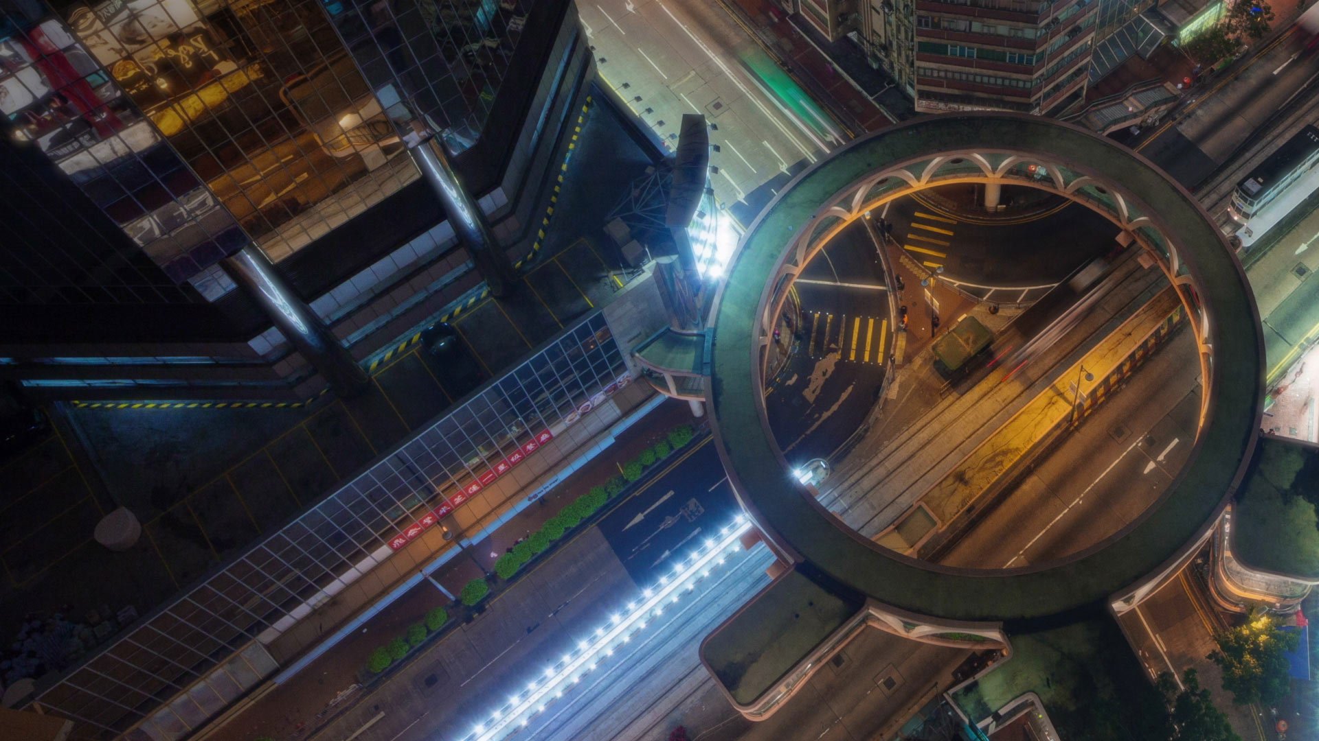 香港,夜景,建筑,灯光