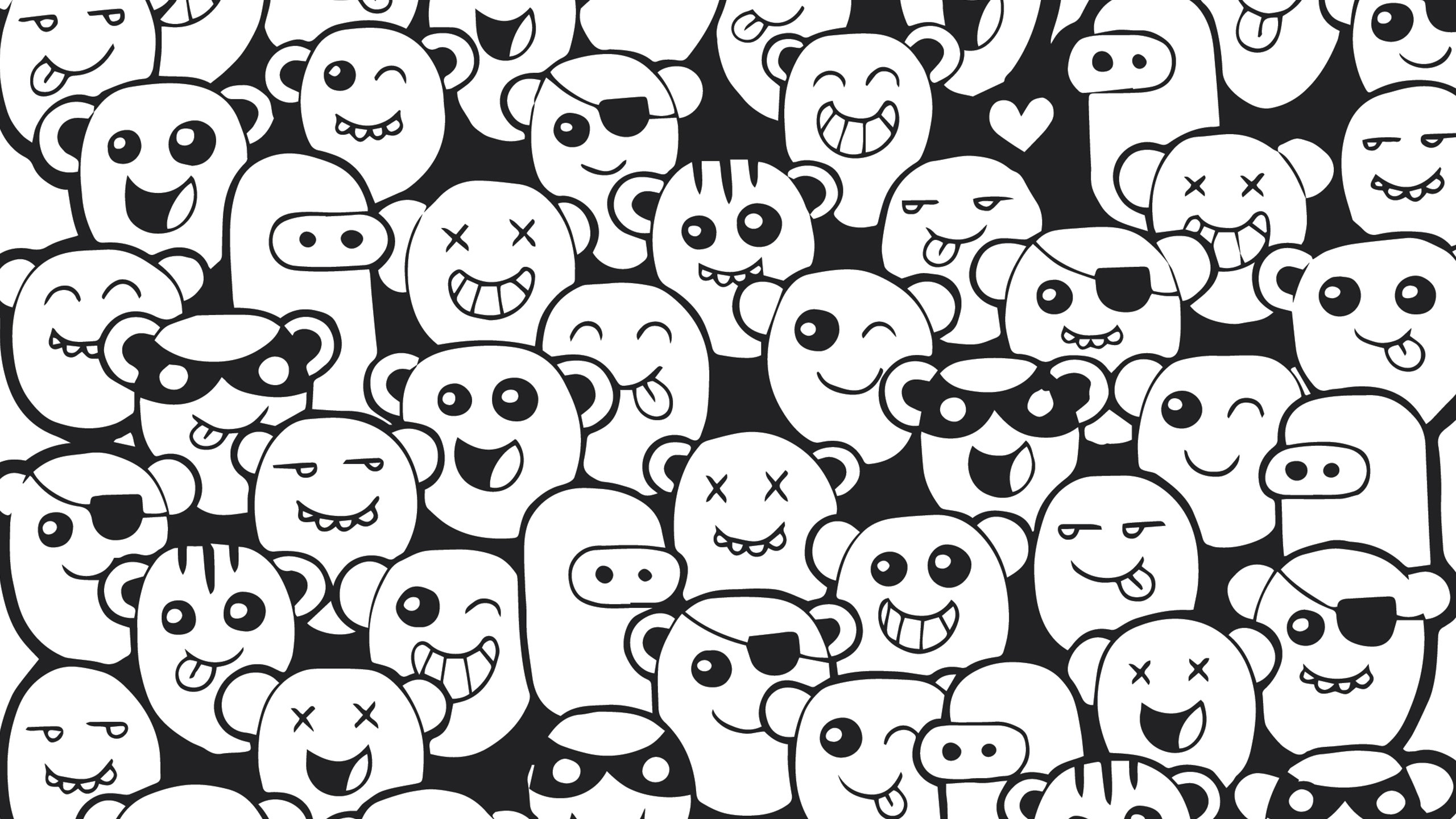 炫酷时尚,卡通,黑白