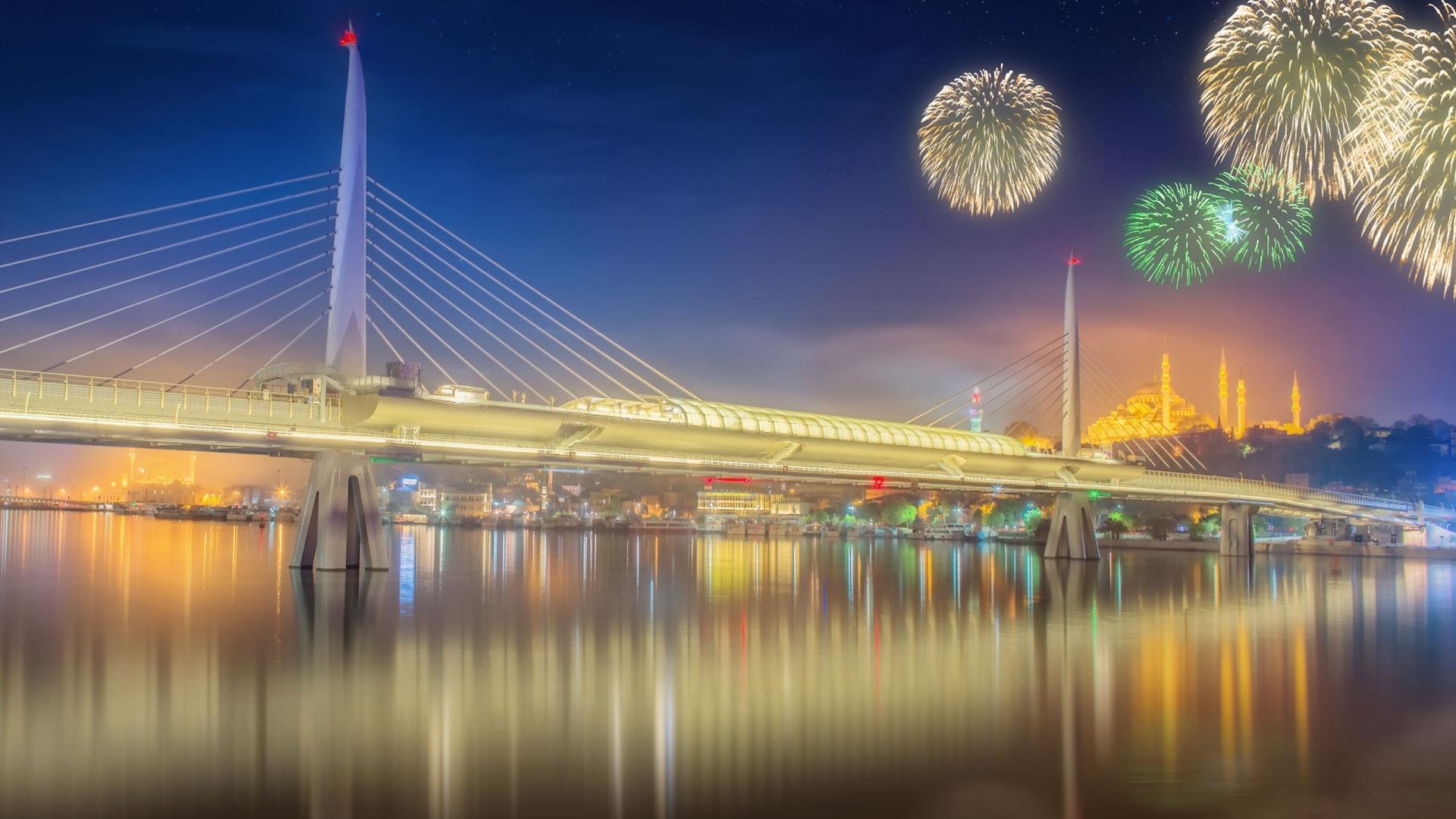 风景,城市夜景,桥梁,大桥,建筑