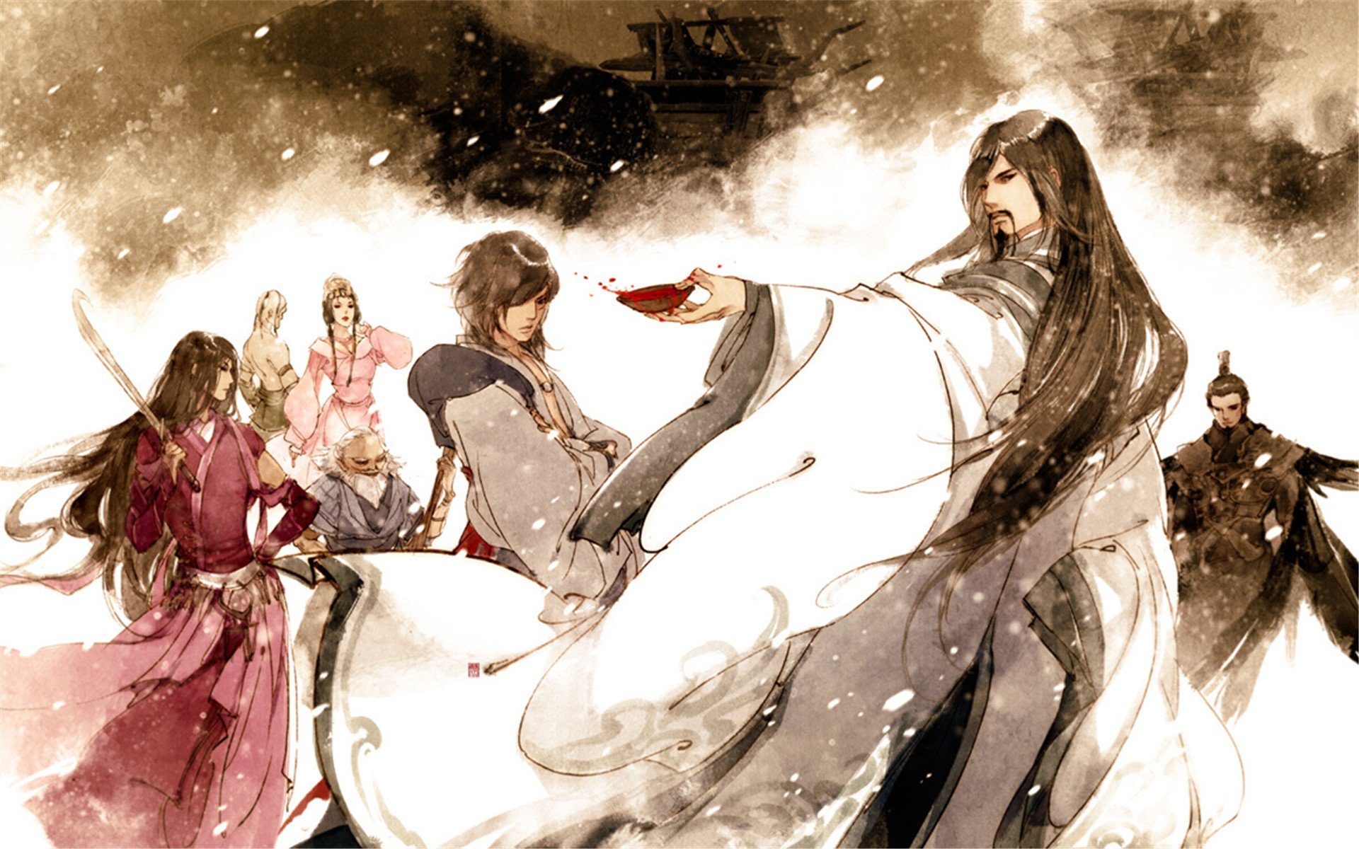 炫酷时尚,古风,耽美,手绘,水墨风