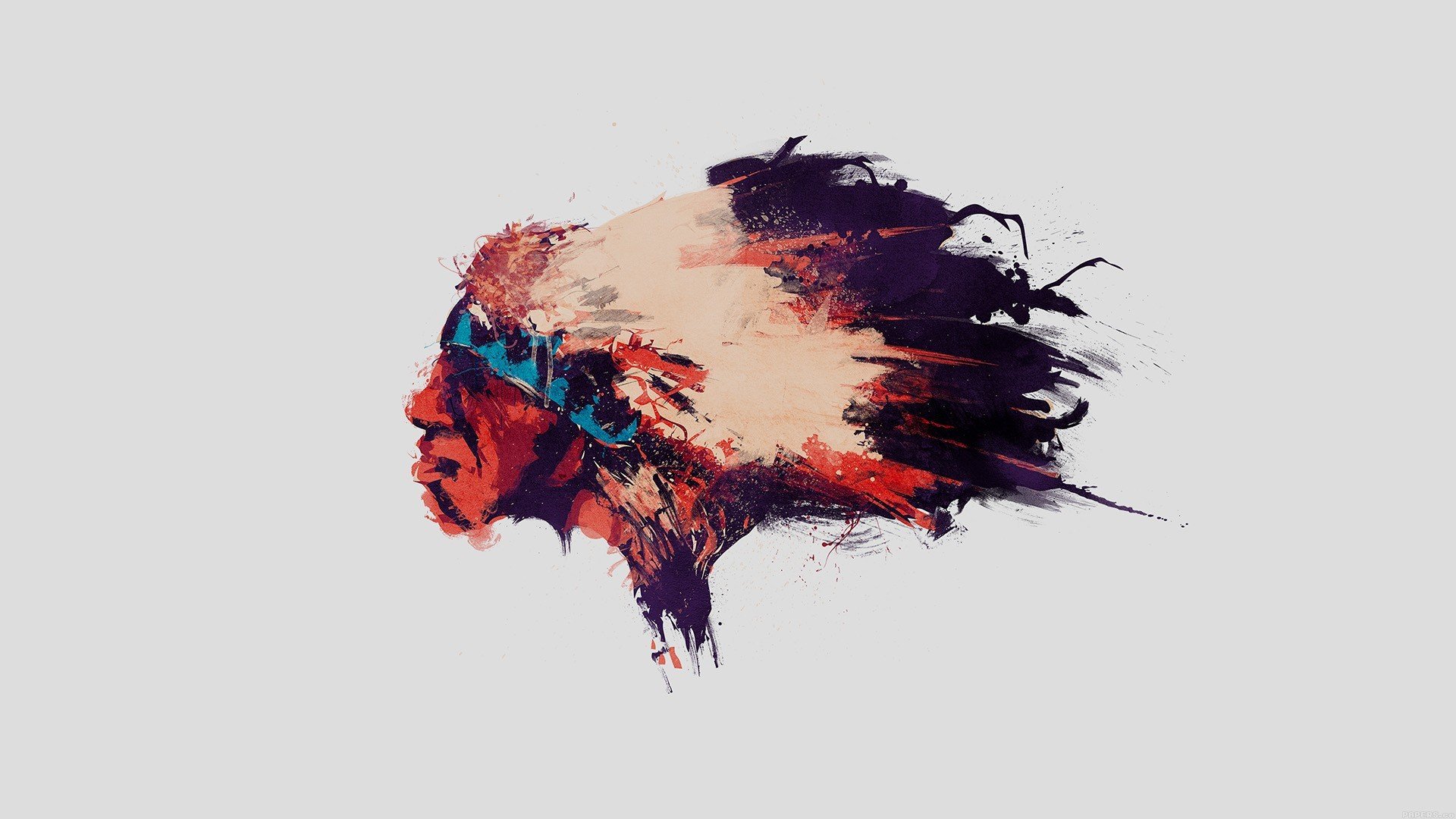 炫酷时尚,创意,印第安头像