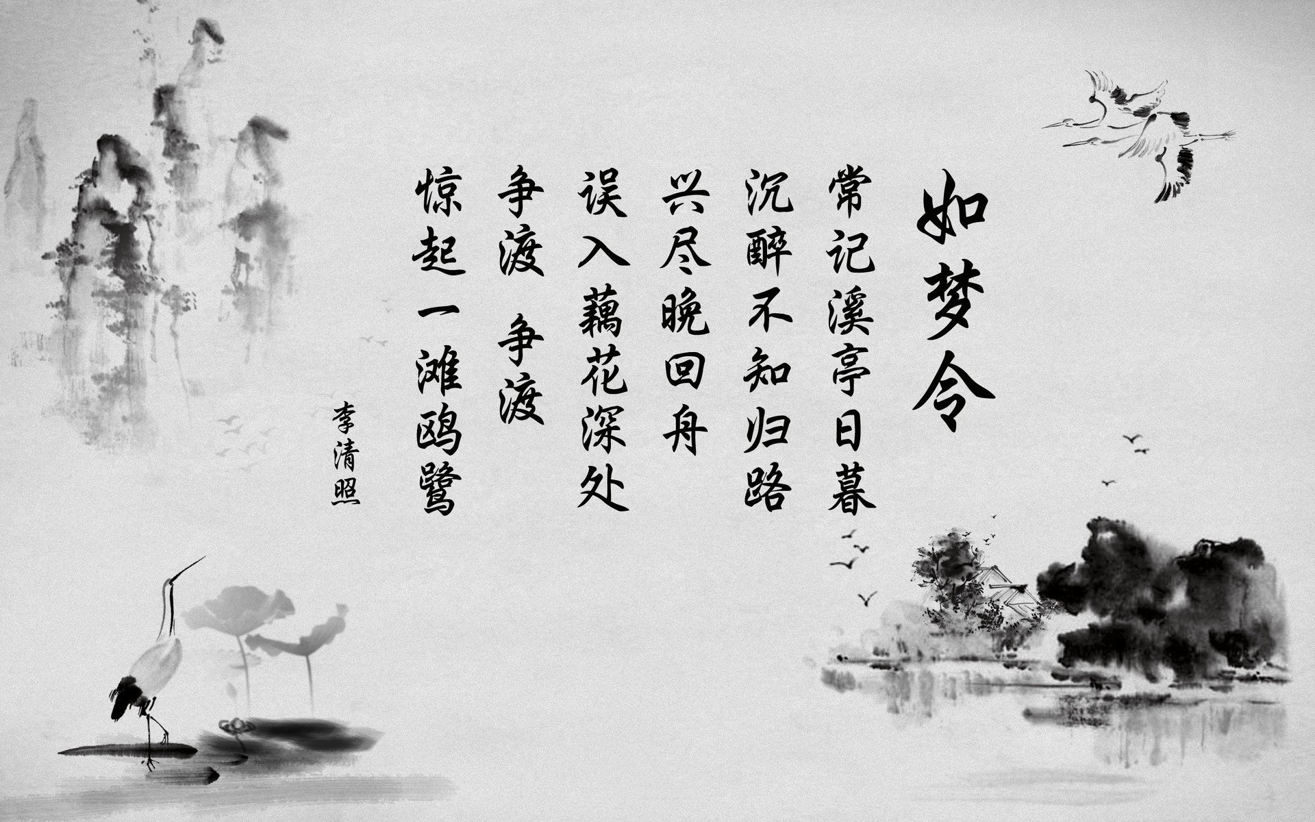 文字,诗词,中国风,李清照,如梦令