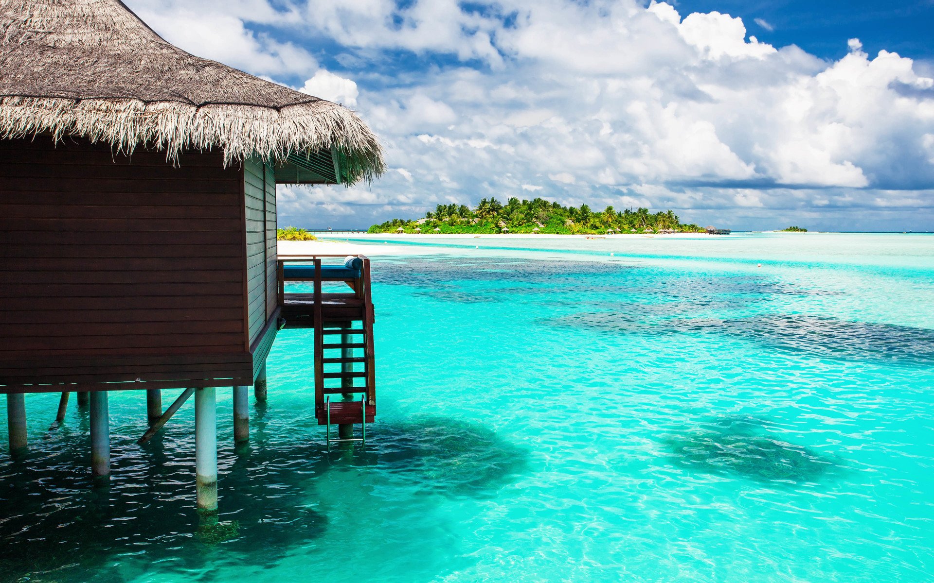 风景,海洋天堂,海上木屋,大海