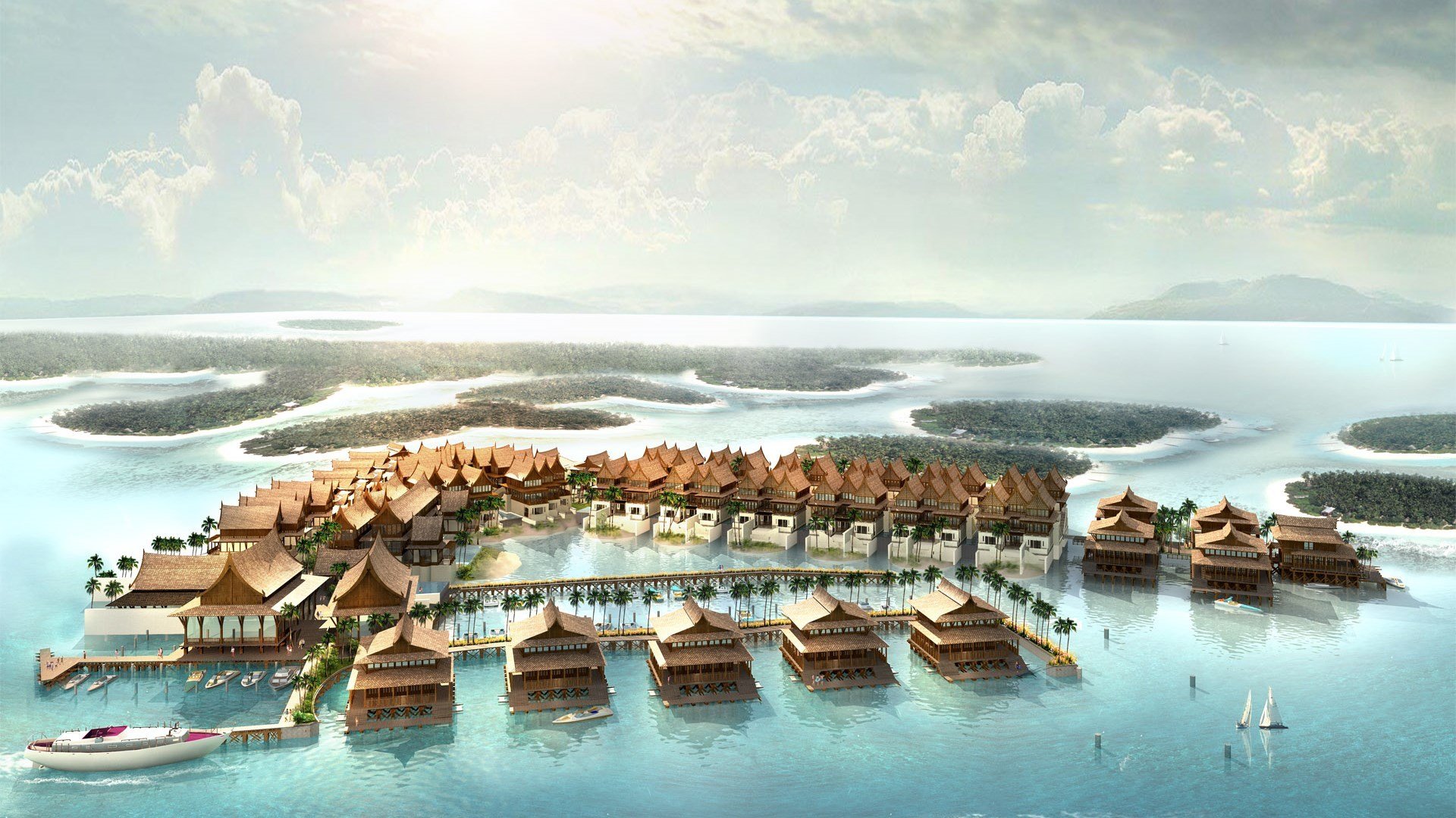 风景,虚拟3D,岛屿