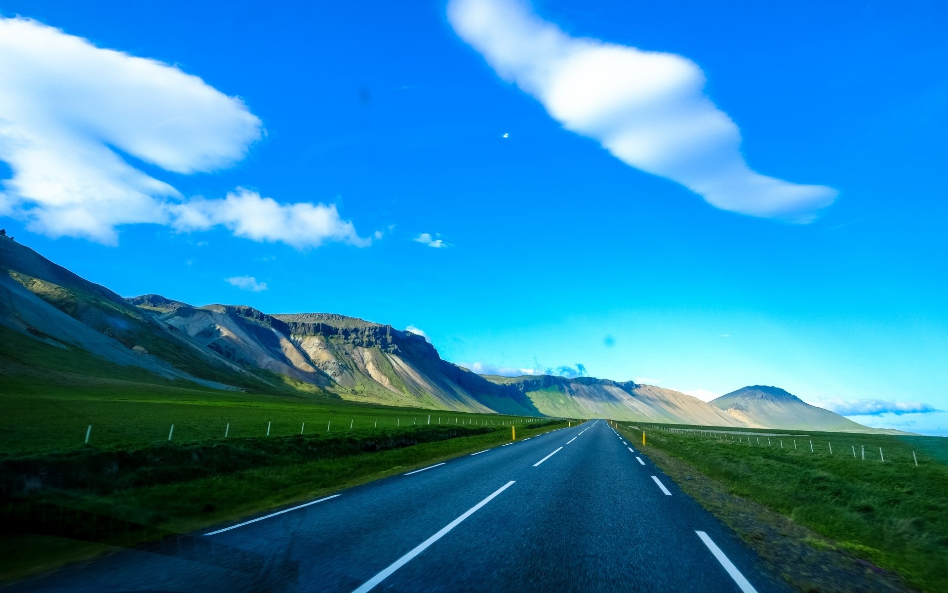 风景,蓝天白云,道路