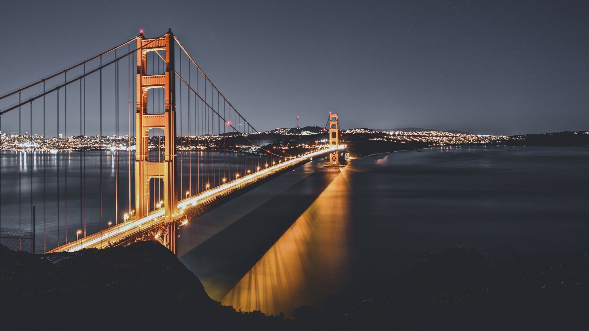 风景,城市夜景,旧金山,金门大桥