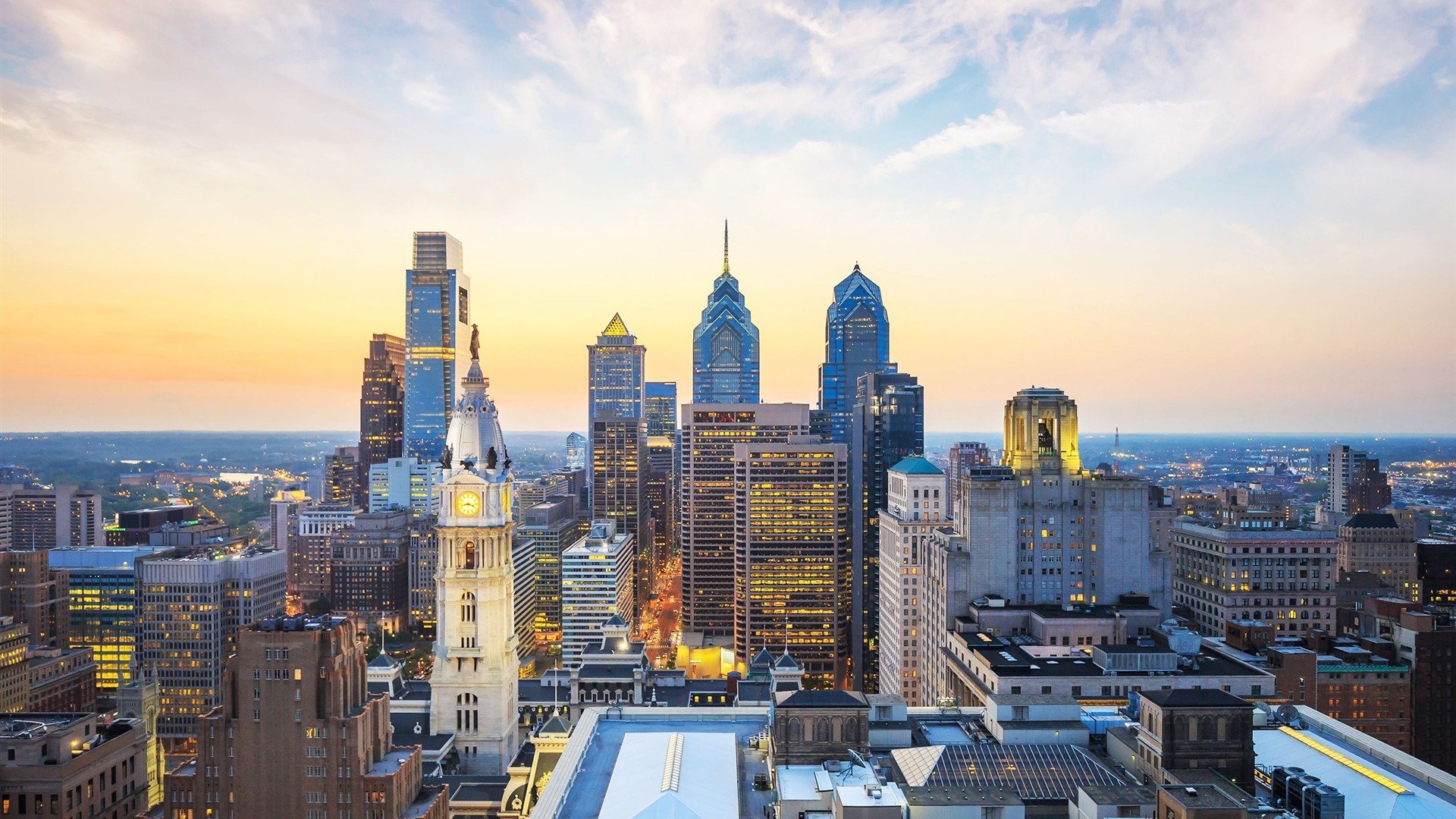 风景,城市建筑,美国,费城