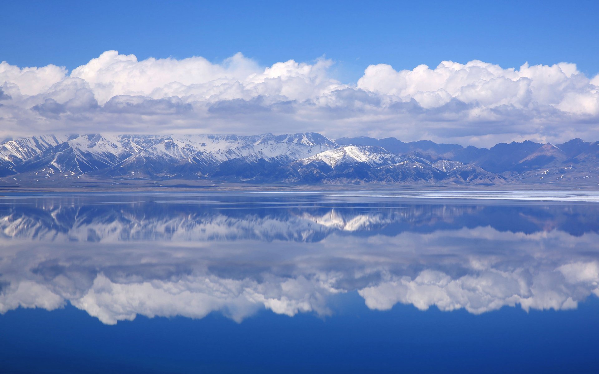 风景,蓝天白云,倒影,远山,湖泊