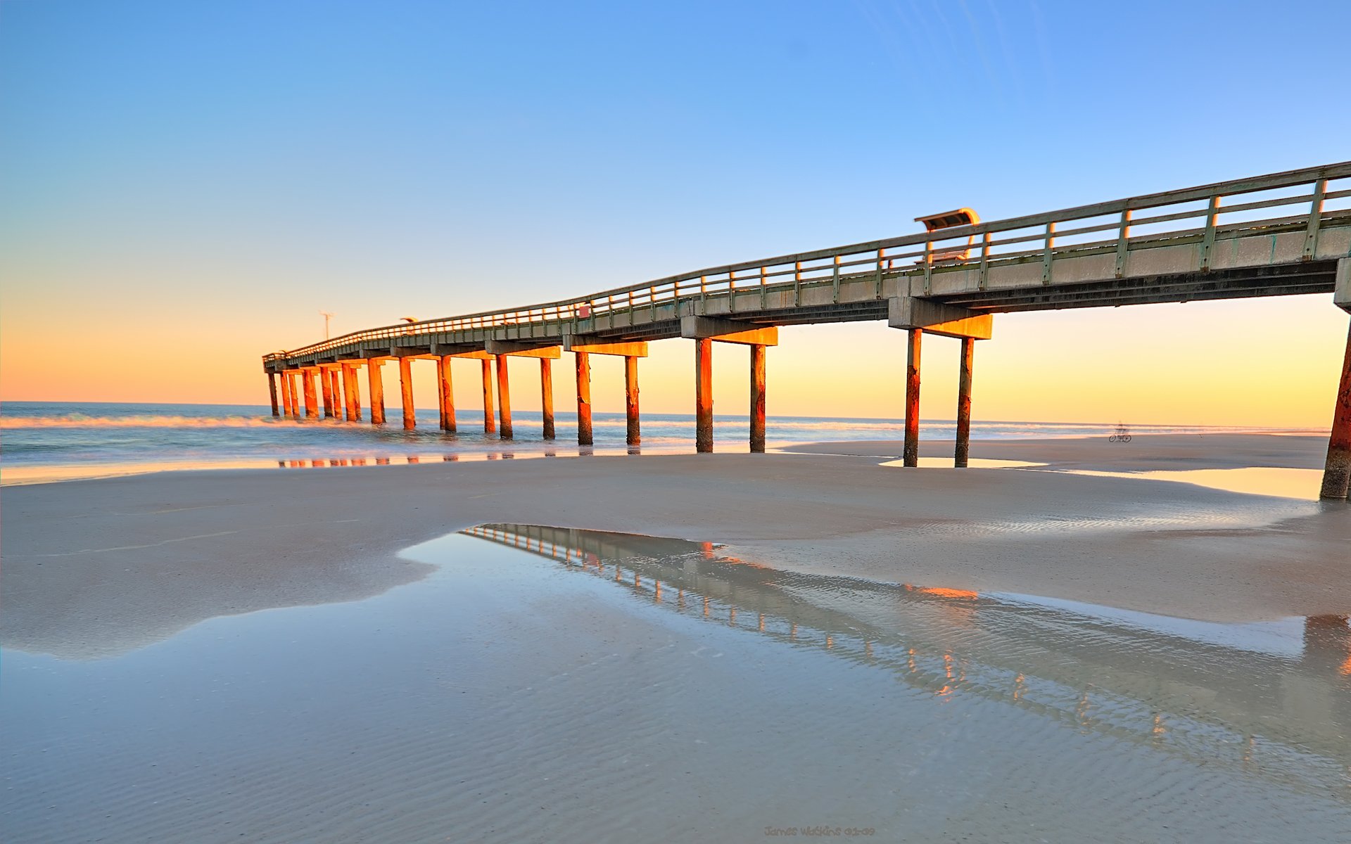 风景,海洋天堂,沙滩,栈桥