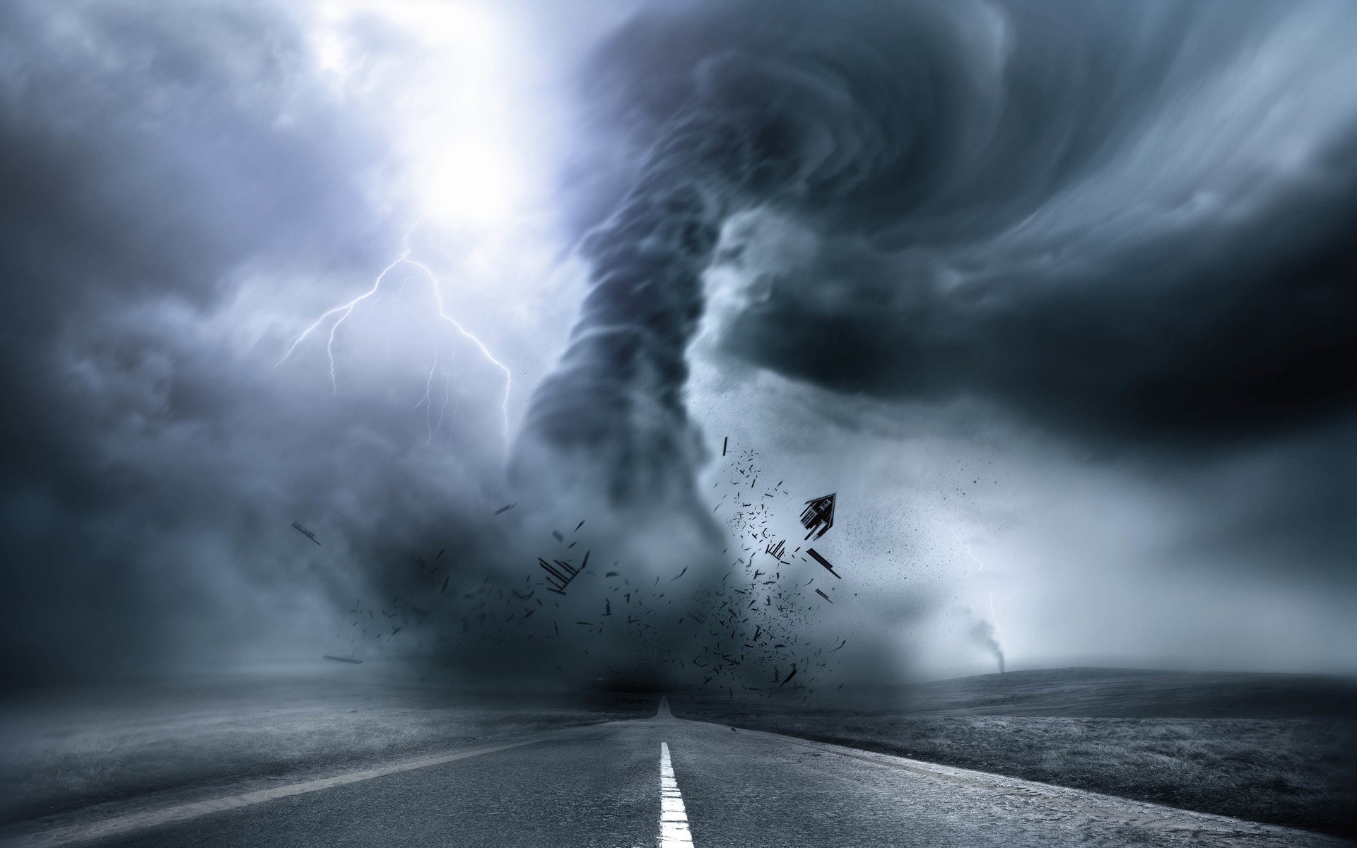 风景,奇幻梦境,龙卷风