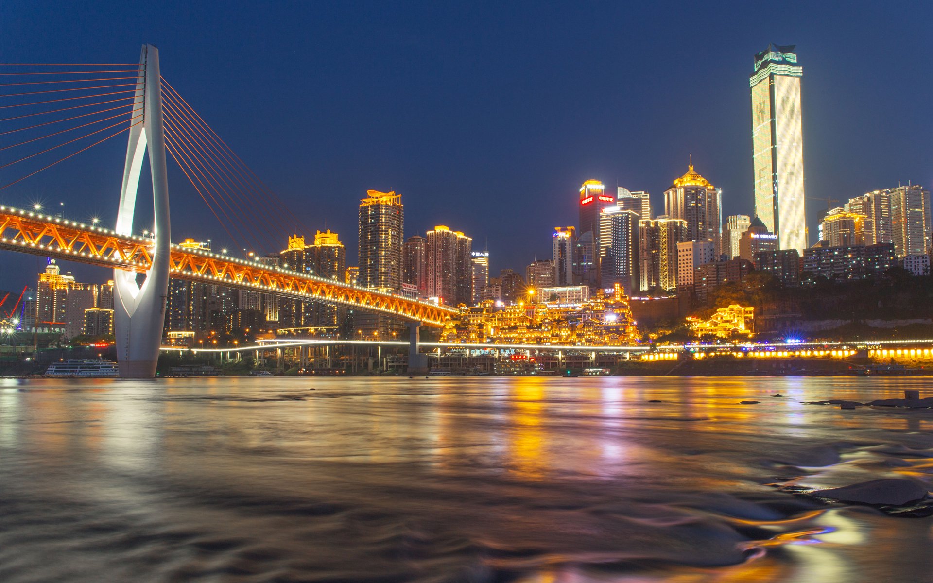 风景,城市夜景,中国,重庆,两江夜景