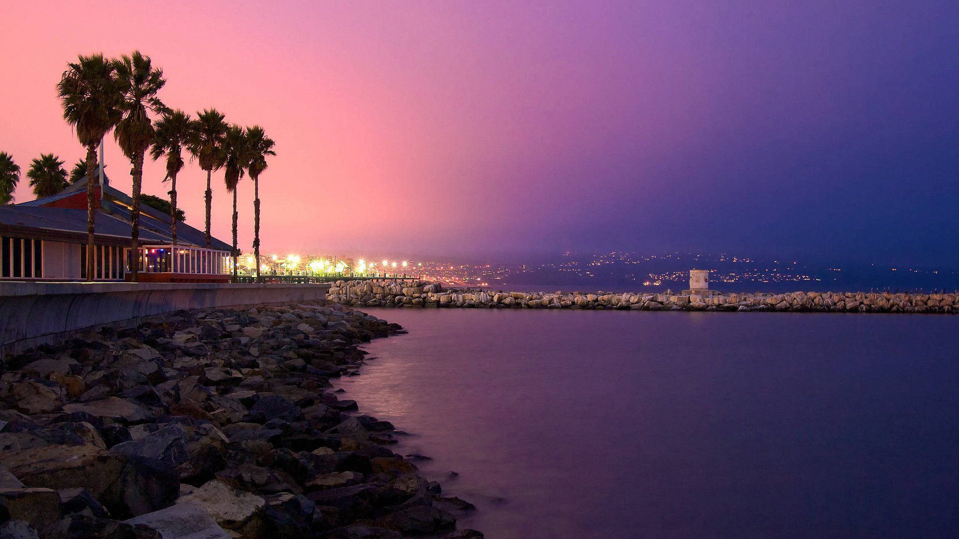 风景,城市夜景,晚霞