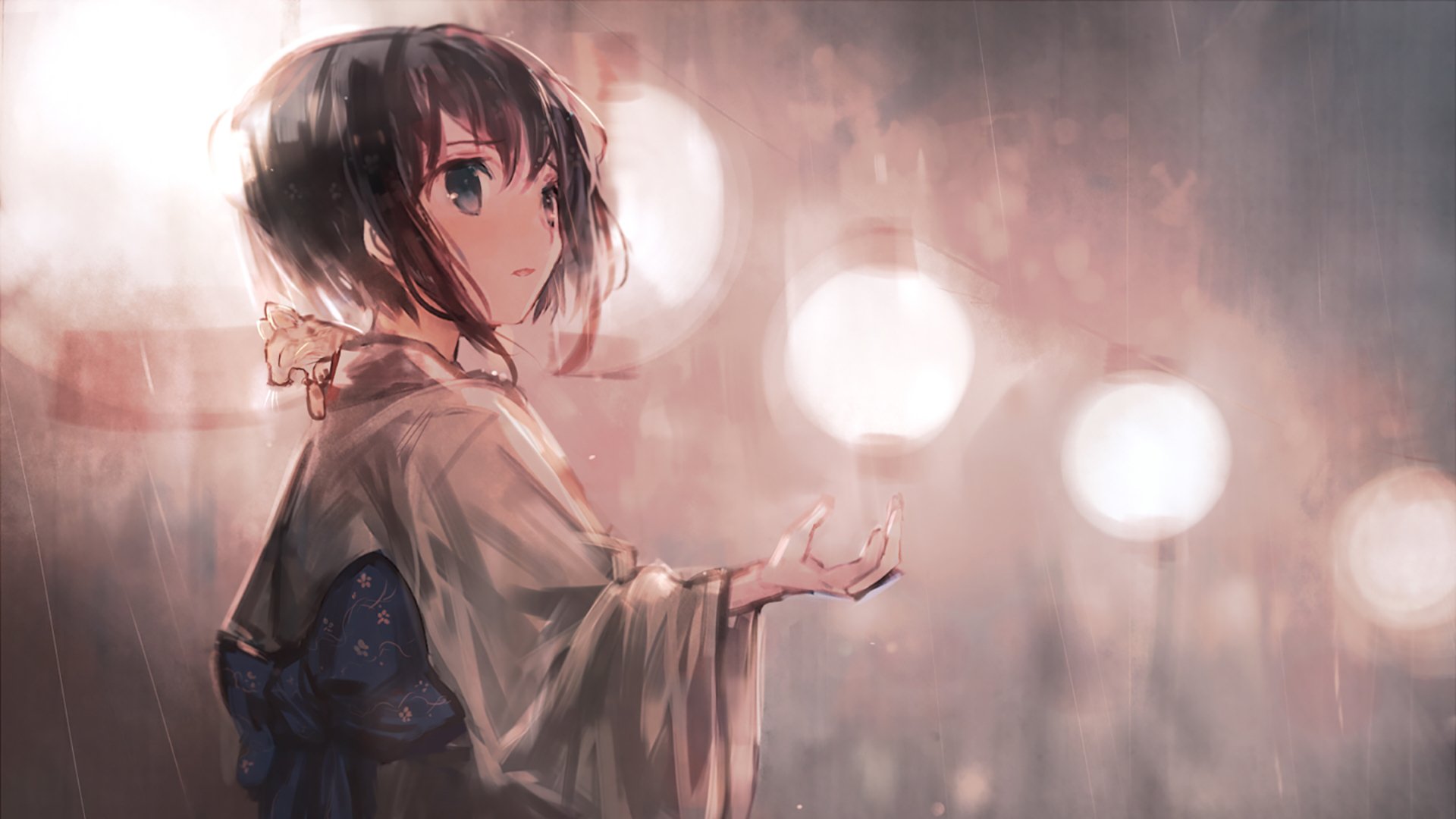 动漫,下雪,少女