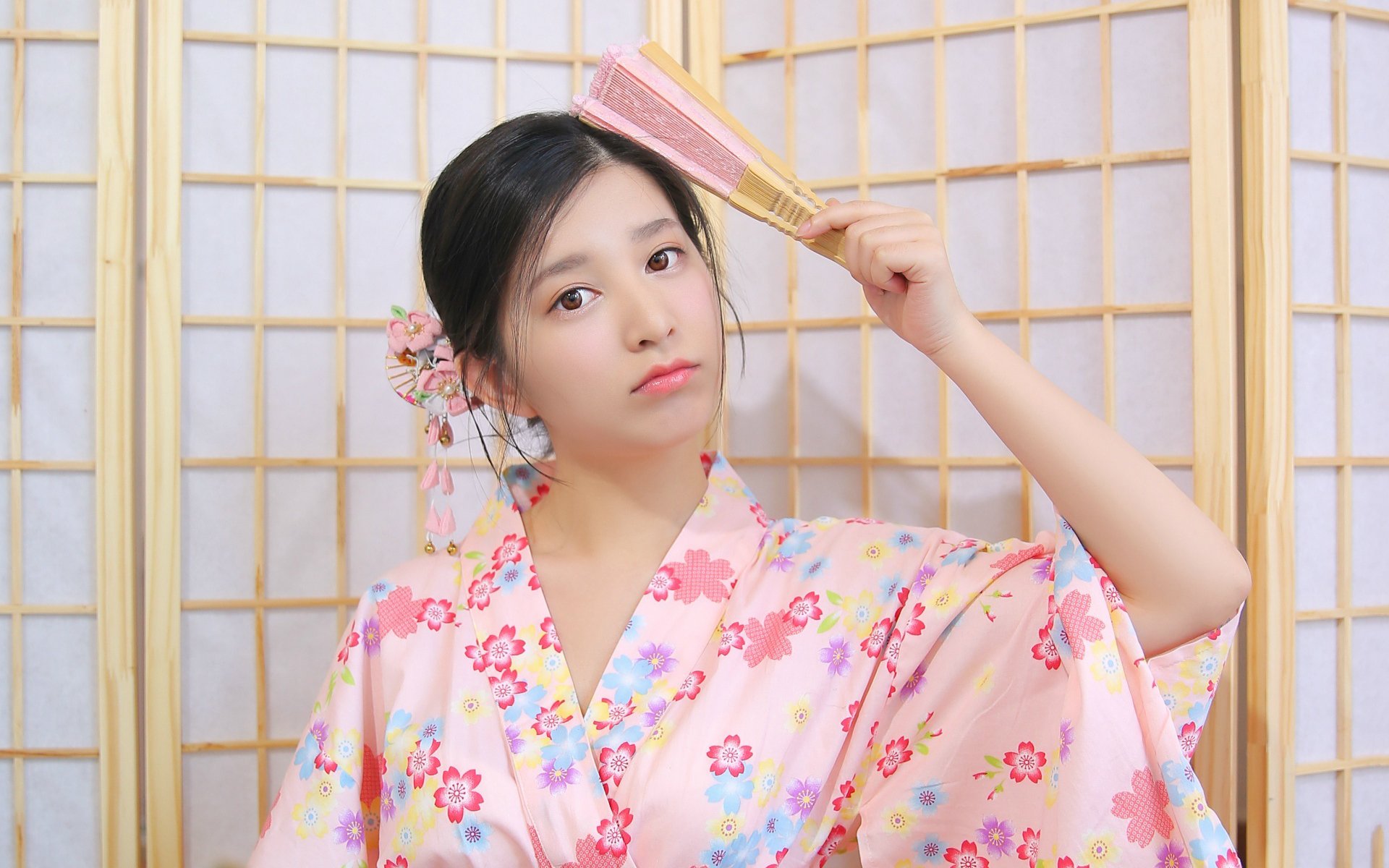 美女,文艺古风,和服