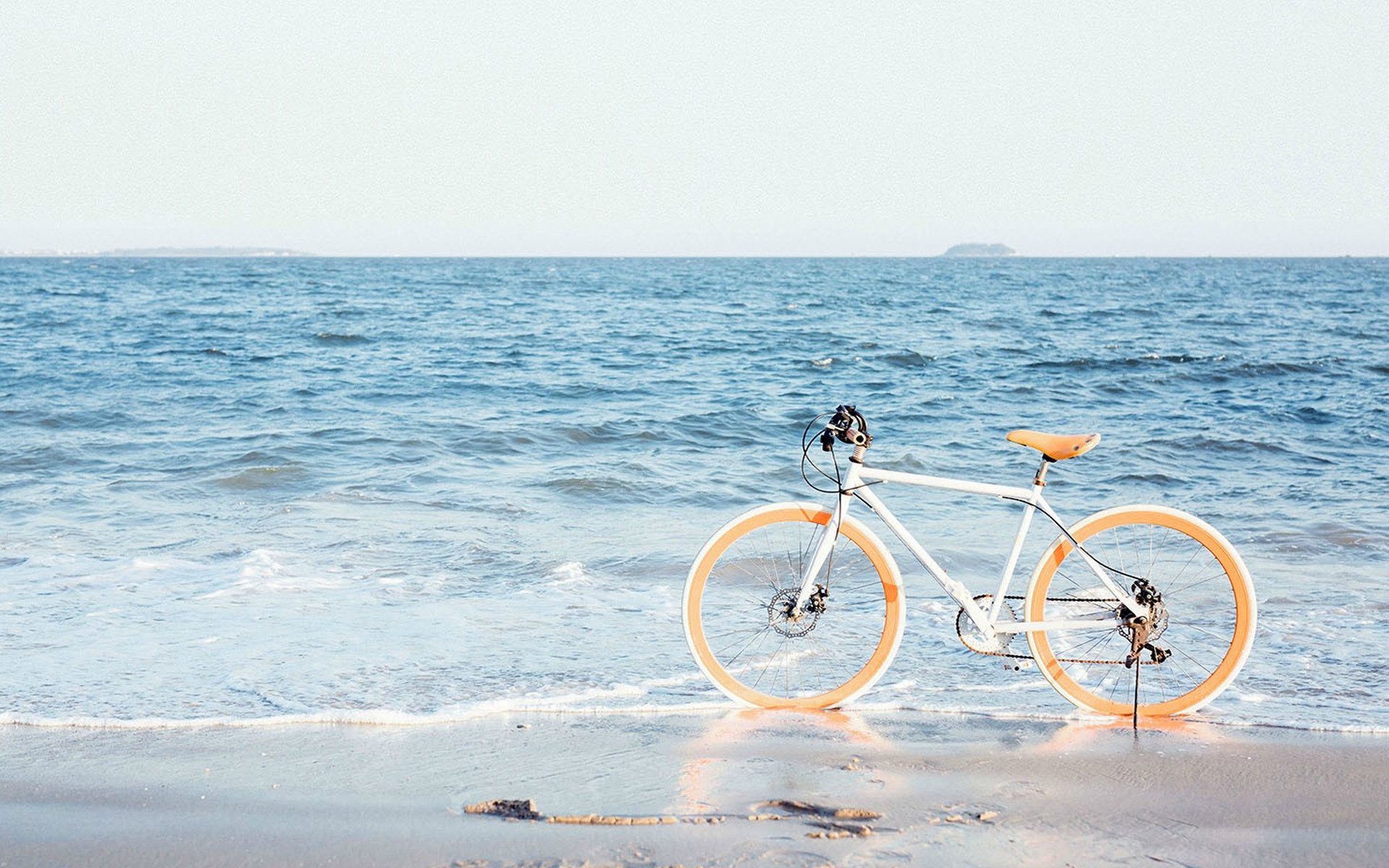 小清新,海边,静物,自行车