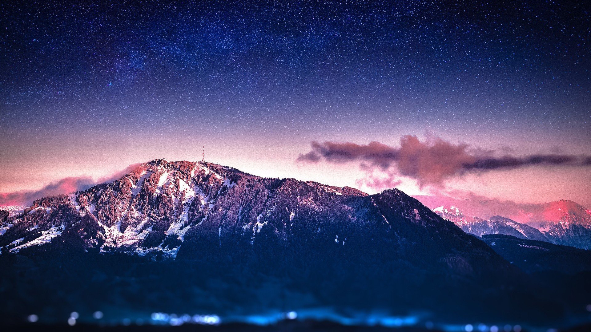 风景,高山,星空