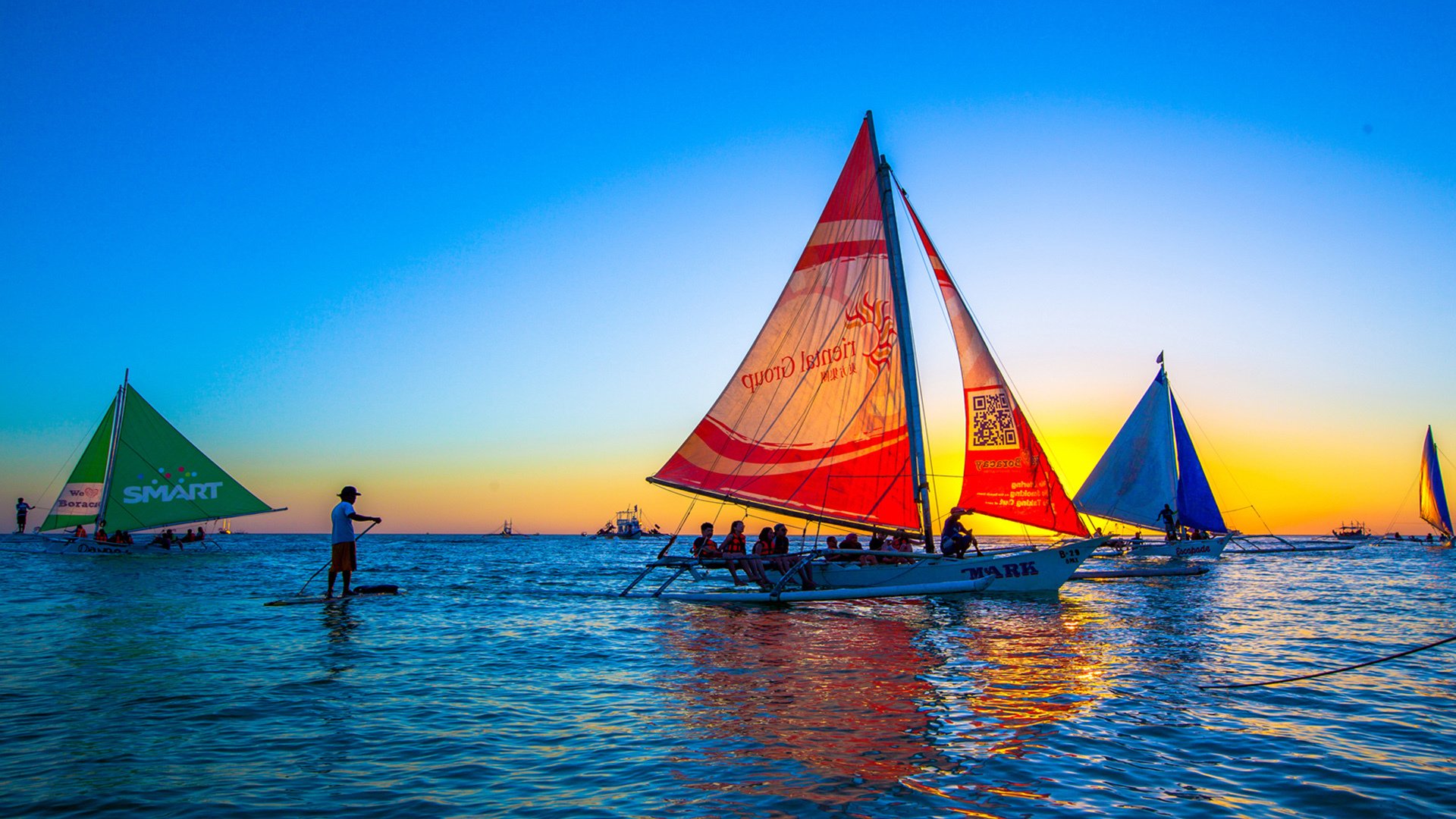 风景,大海,海边,帆船,冲浪