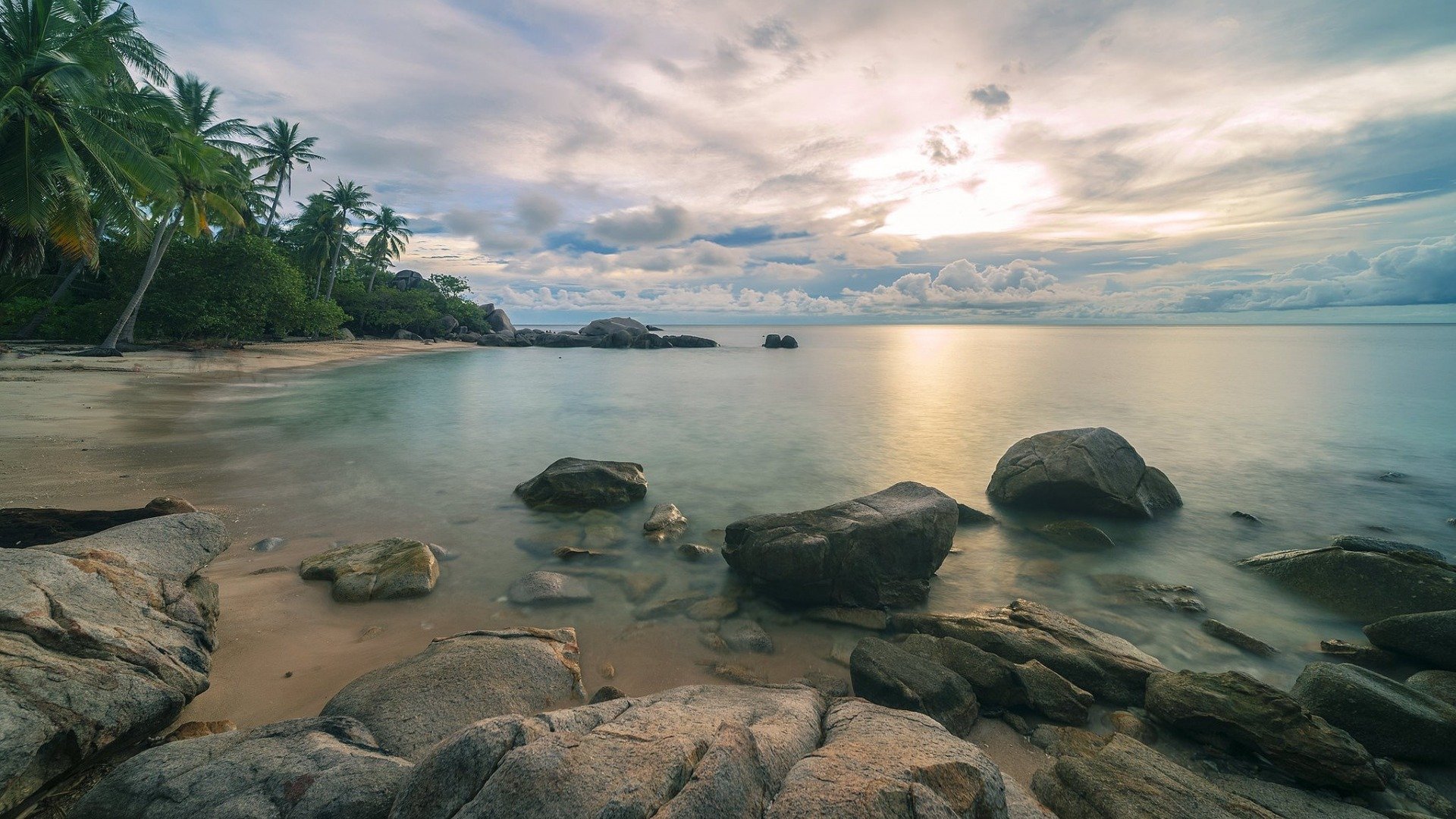 风景,海洋天堂,大海,沙滩,棕榈树