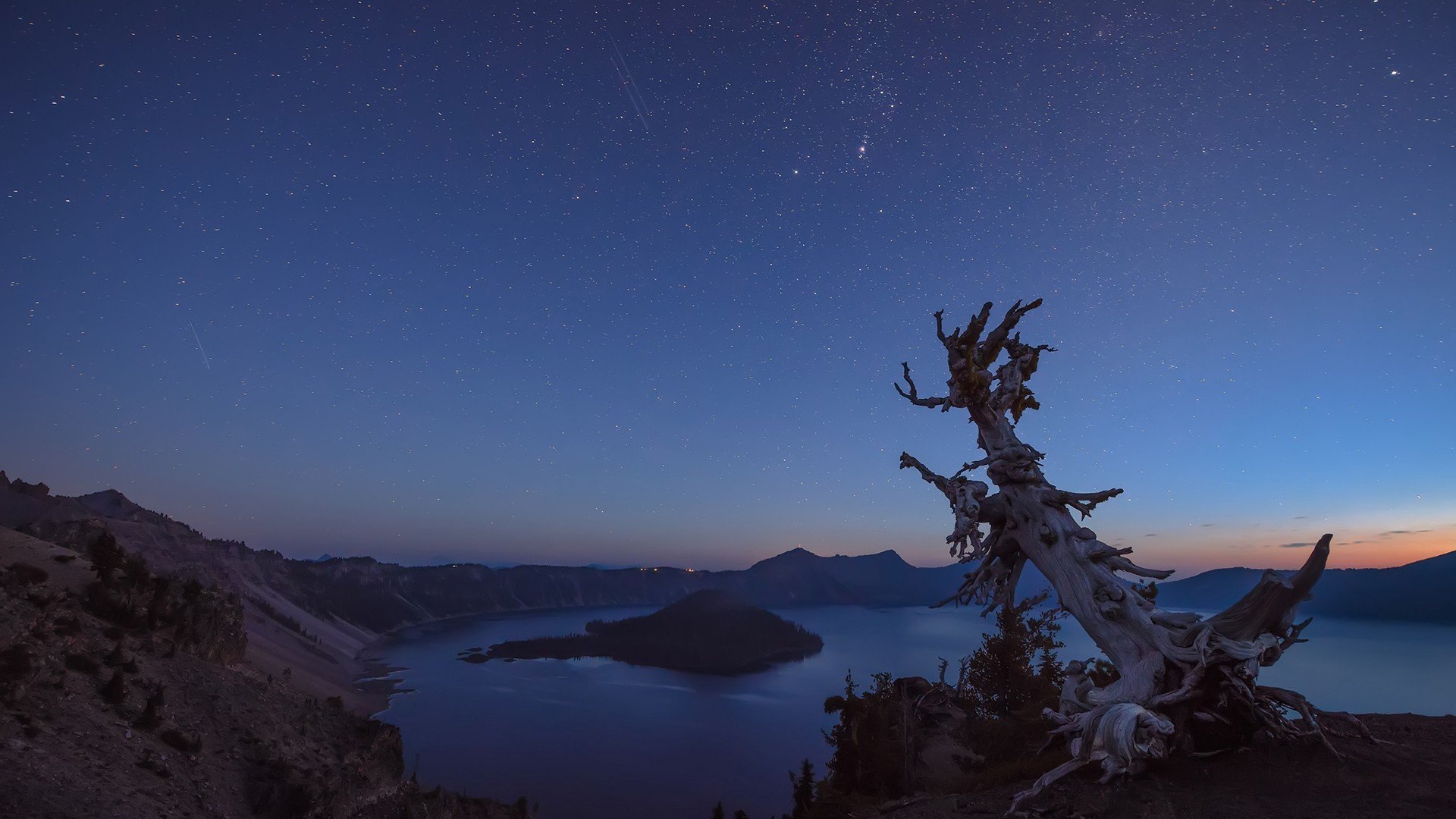 风景,湖泊,星空