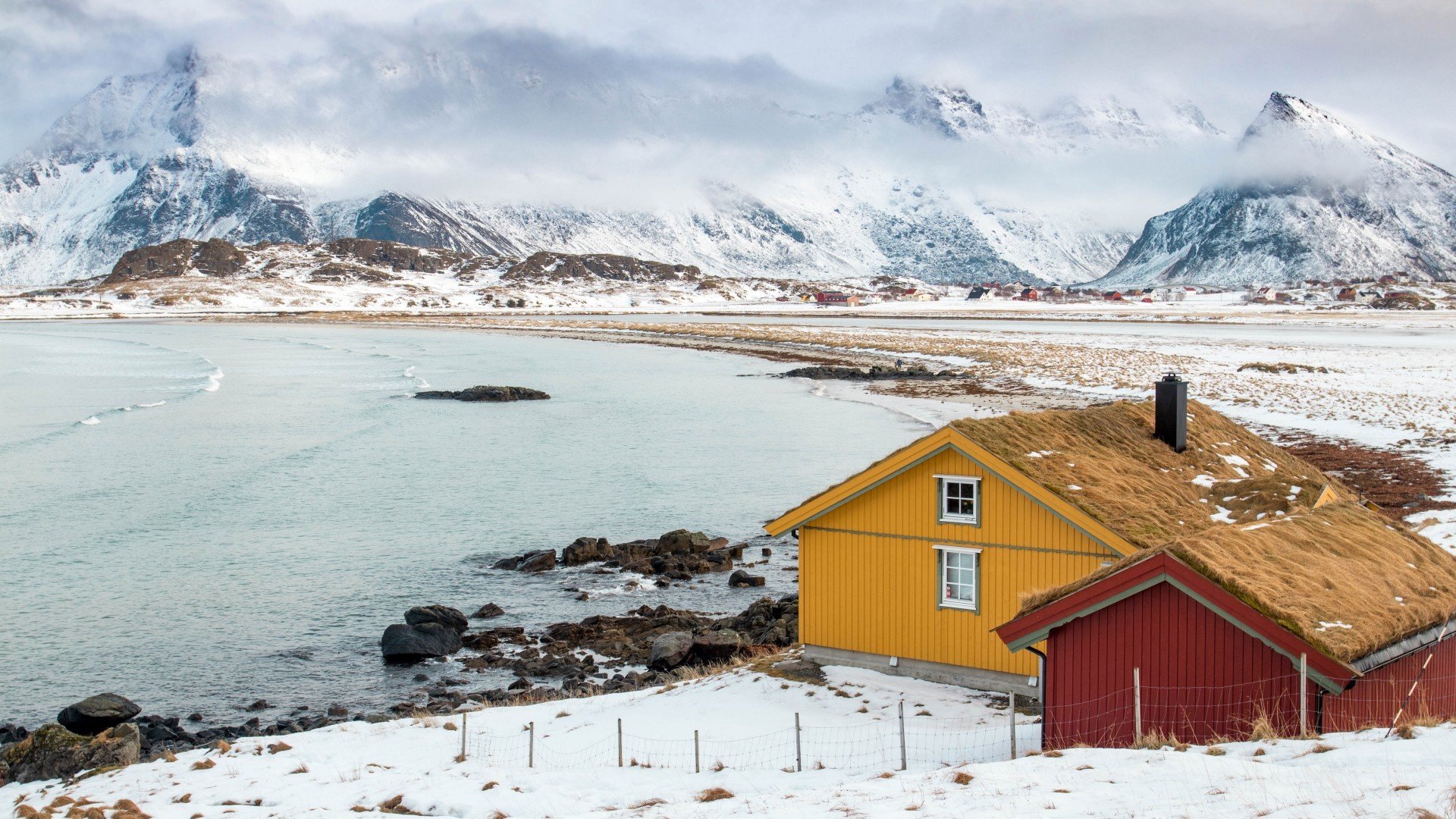 风景,雪景,湖泊,高山