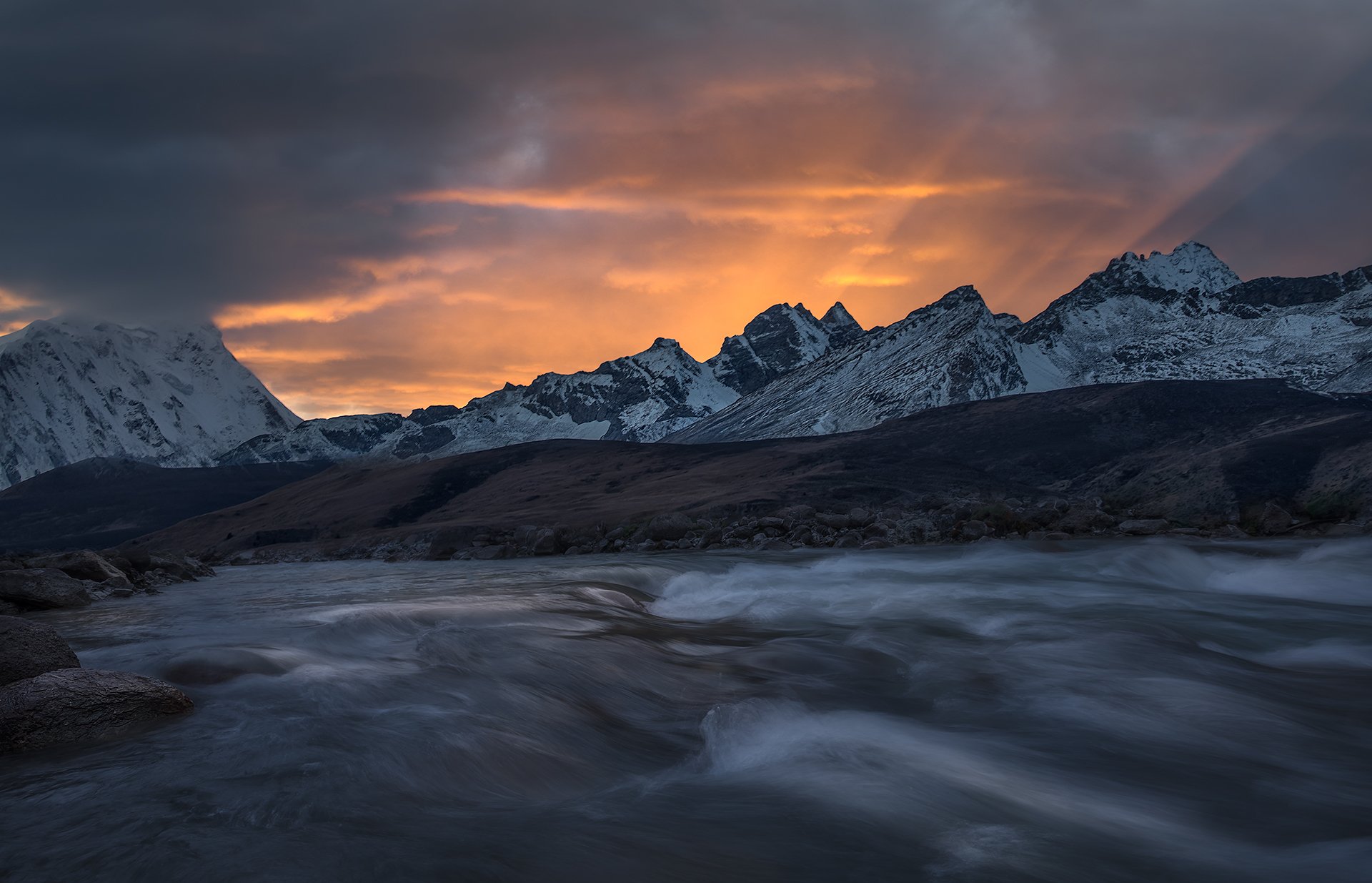 风景,雪山,格聂,小月坡