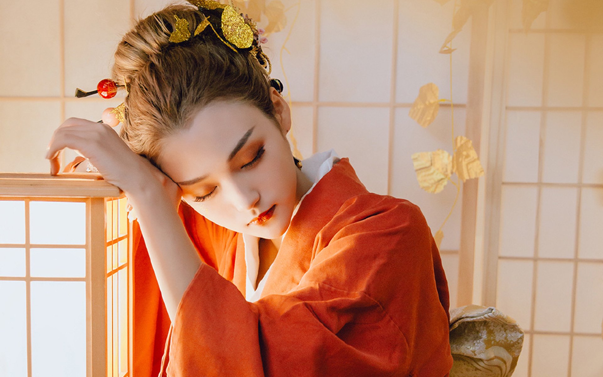 美女,性感,和服