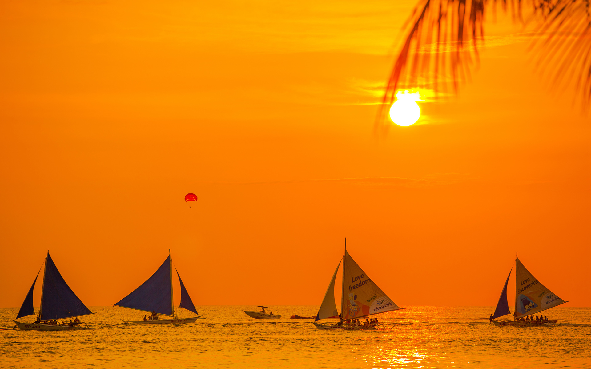 风景,黄昏,大海