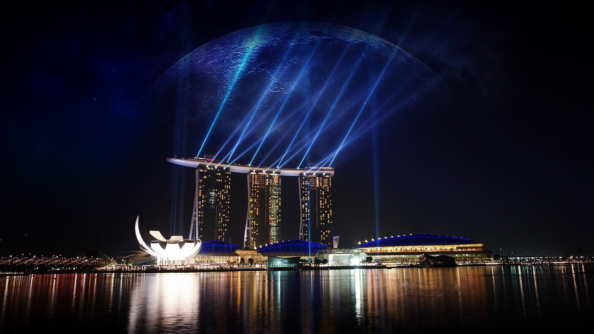 风景,城市夜景,新加坡