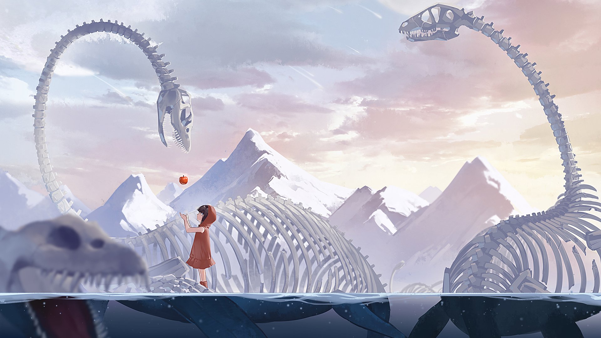 动漫,少女,恐龙