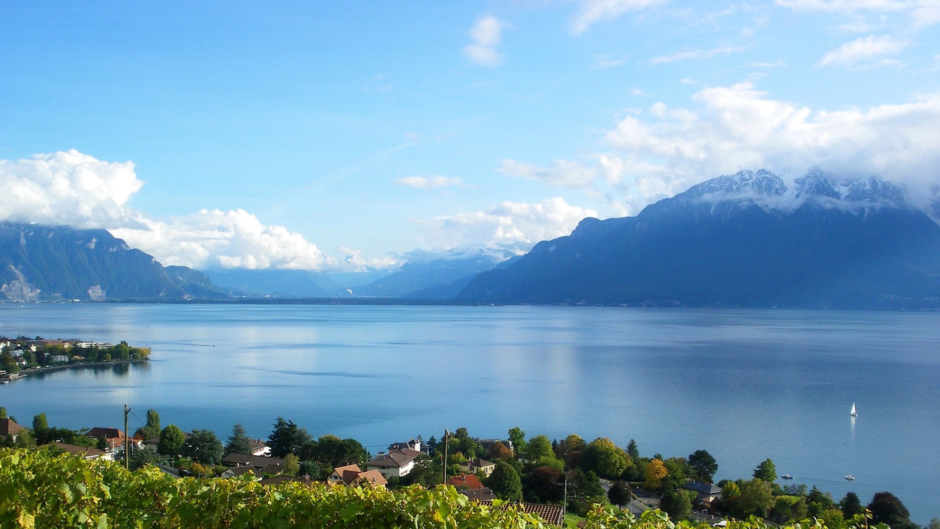 风景,湖泊,蓝天白云