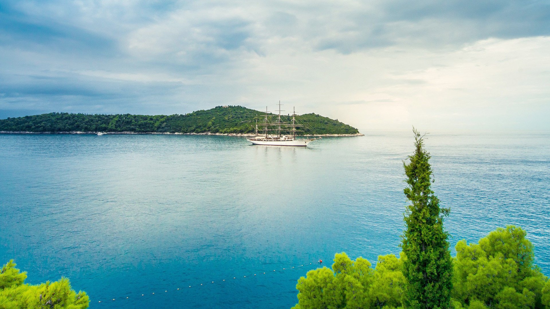 风景,海洋天堂,大海,帆船