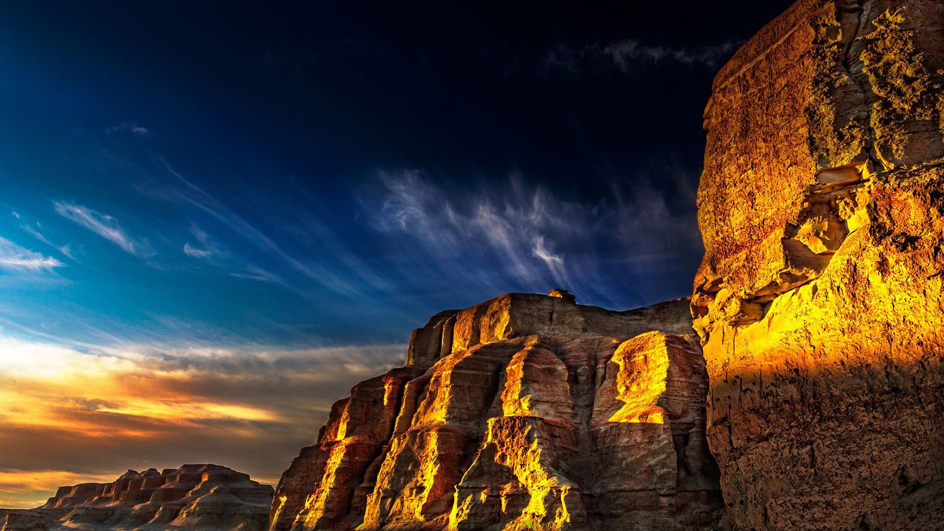 风景,自然风光,山峰,夕阳,悬崖