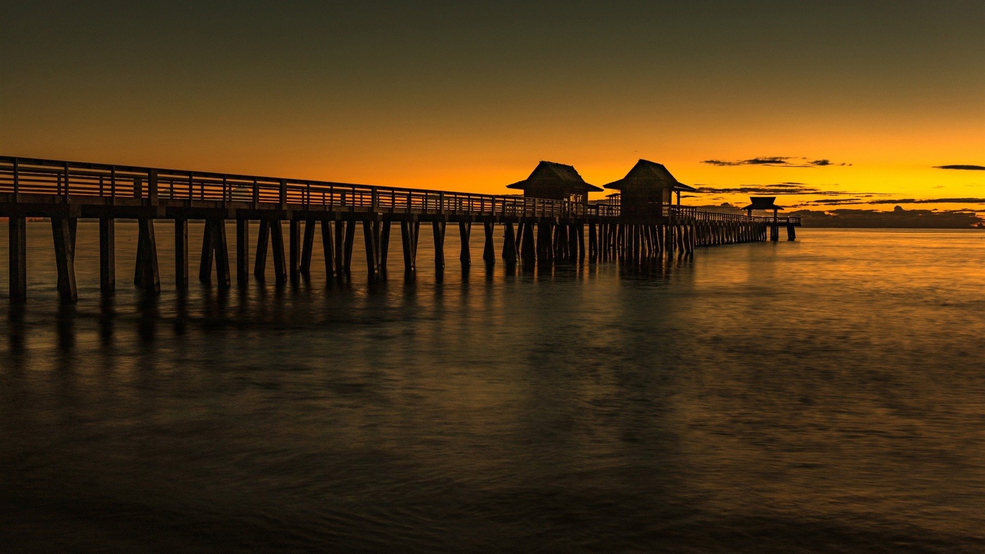 风景,落日余晖,大海,夕阳,栈桥