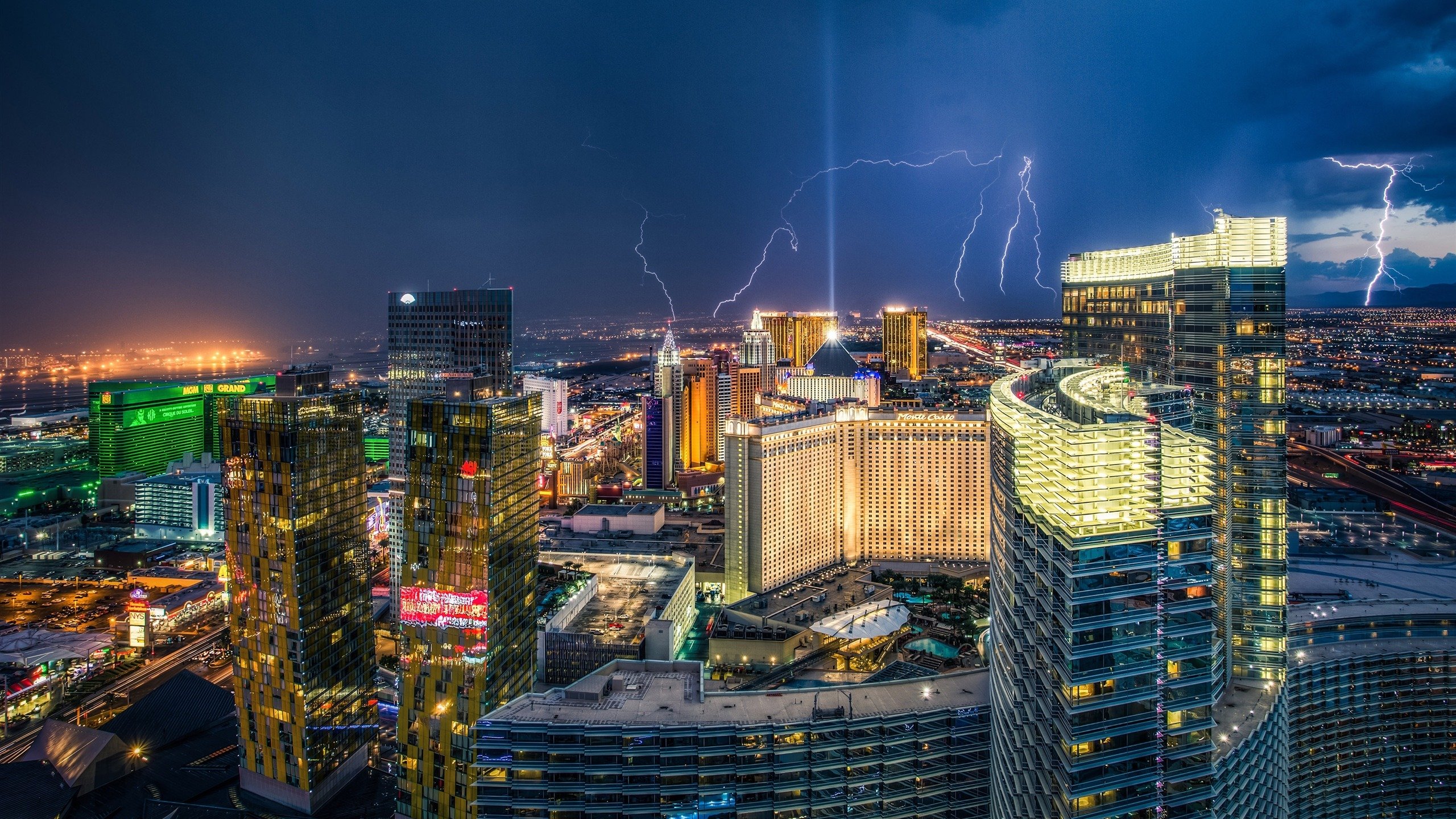 风景,自然风光,城市夜景,拉斯维加斯,闪电