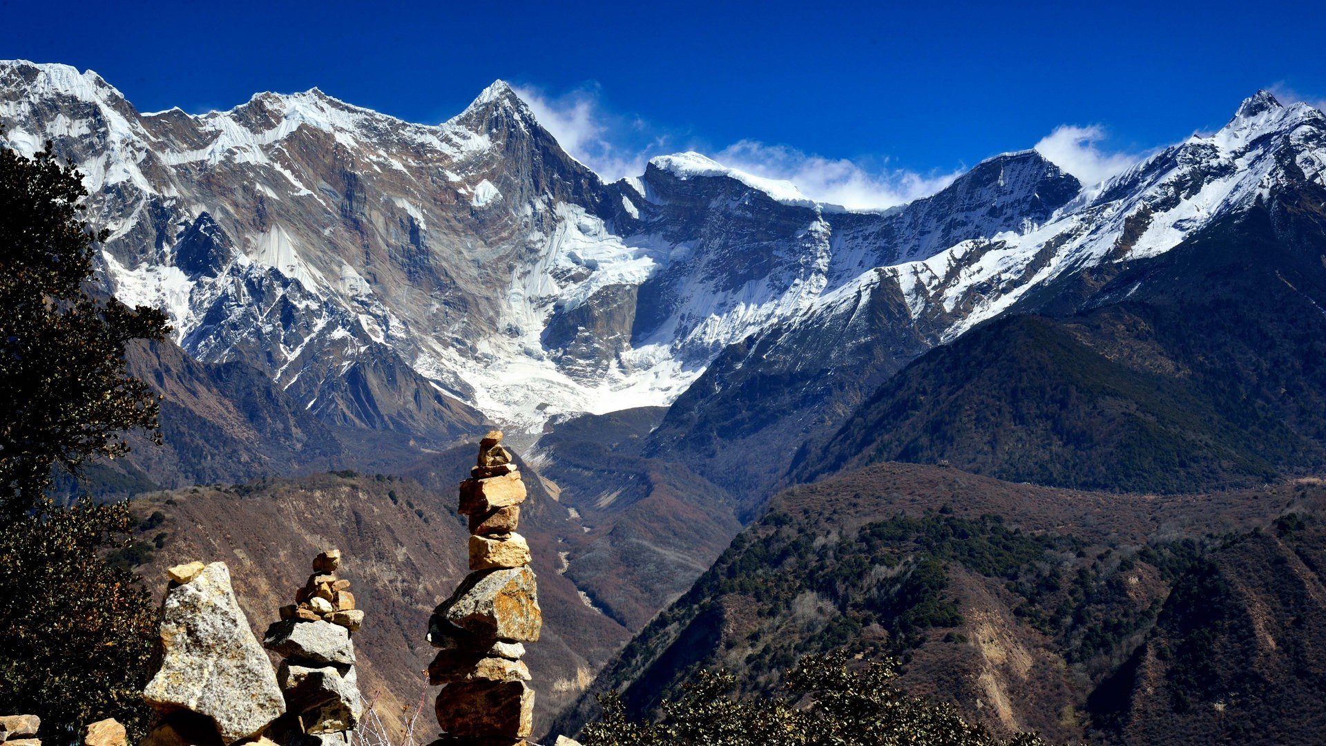 风景,雪山,高山,蓝天