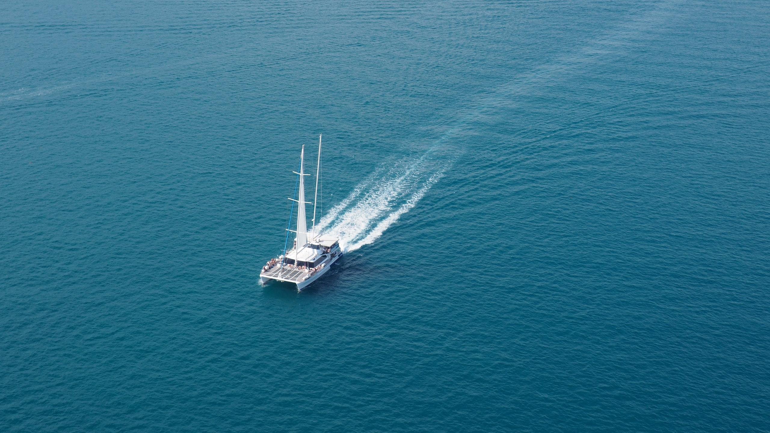 风景,海洋天堂,大海,一叶孤舟,帆船,船只