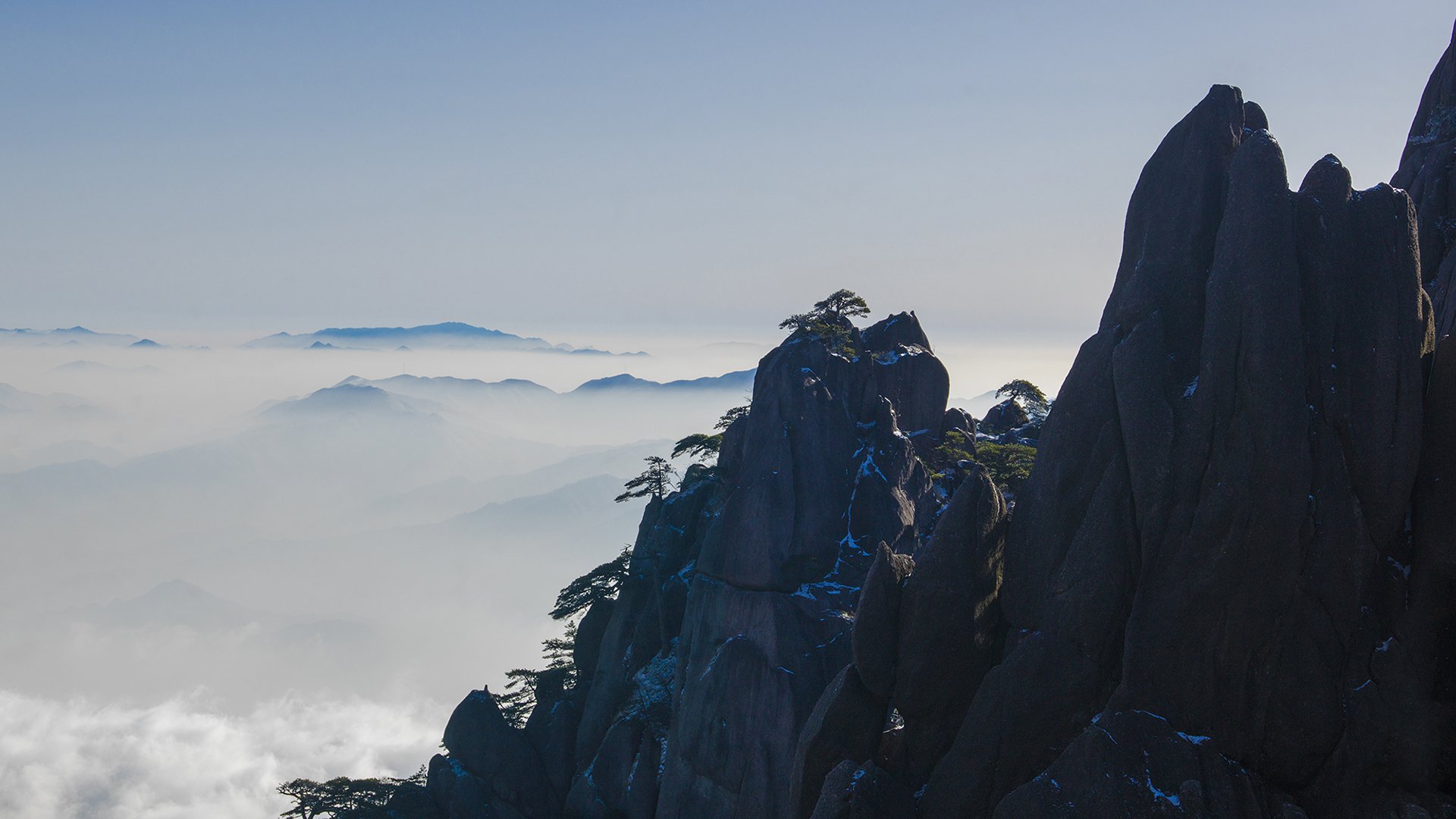 风景,旅游胜地,黄山,山峰,山川