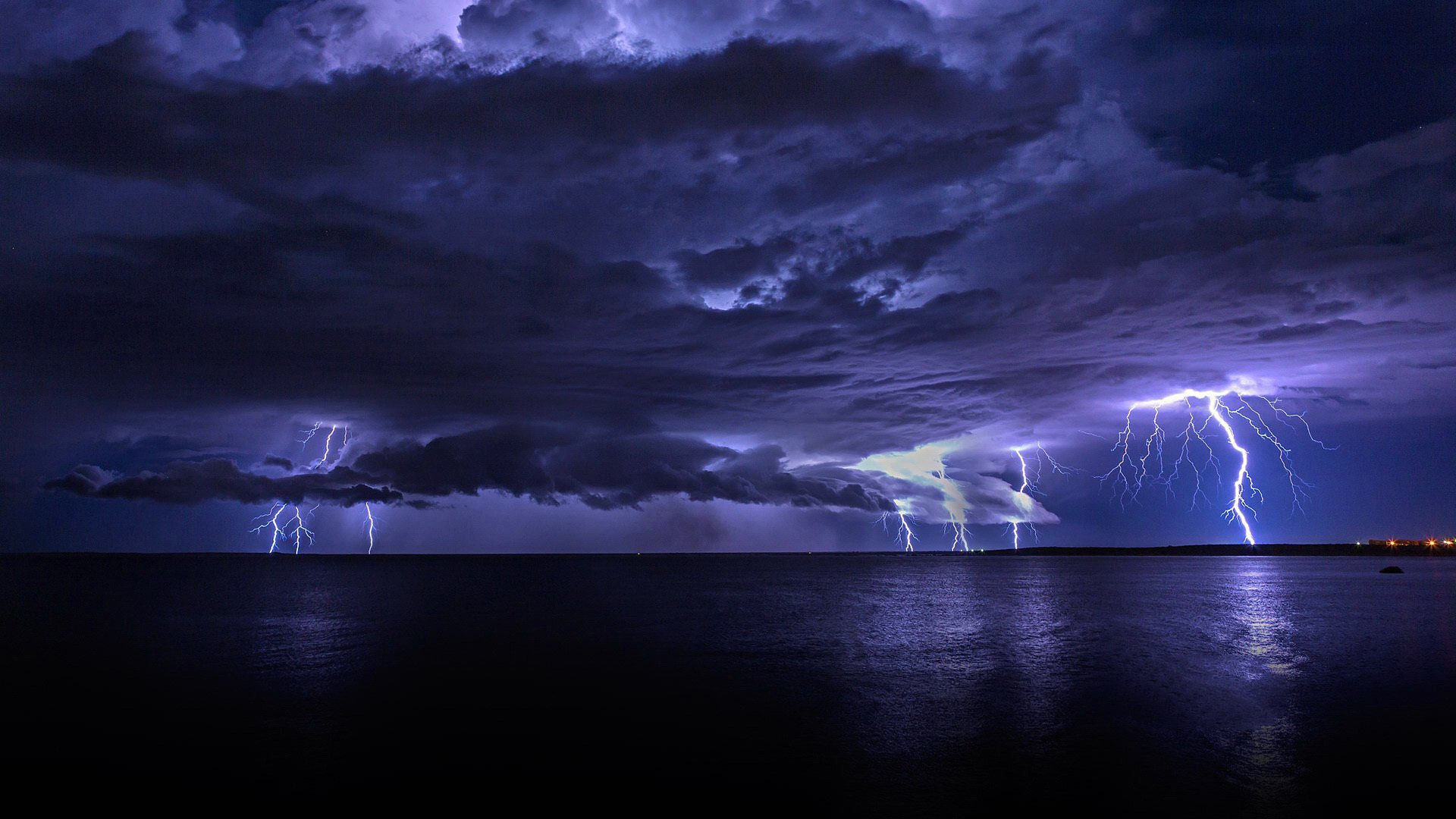 风景,自然风光,大海,闪电,天气,雷电