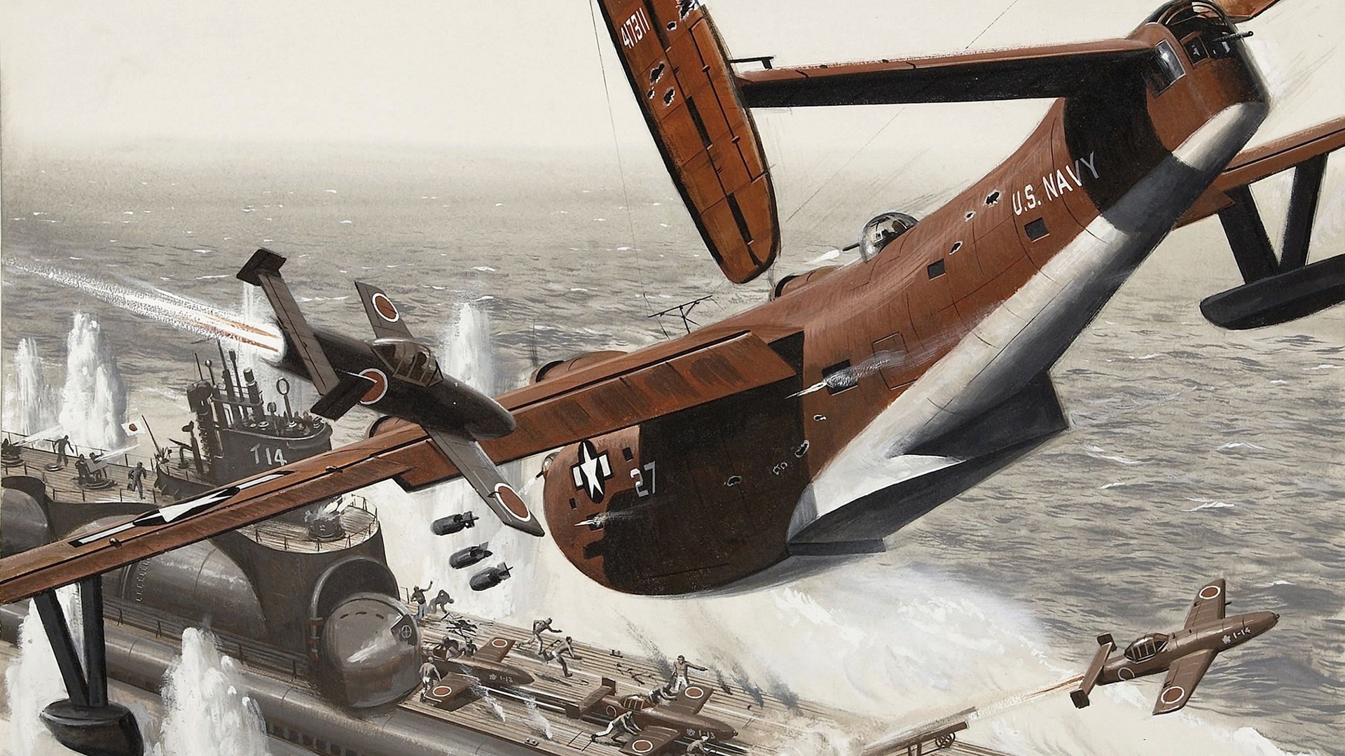 军事,战斗机,战舰,海上战争,手绘