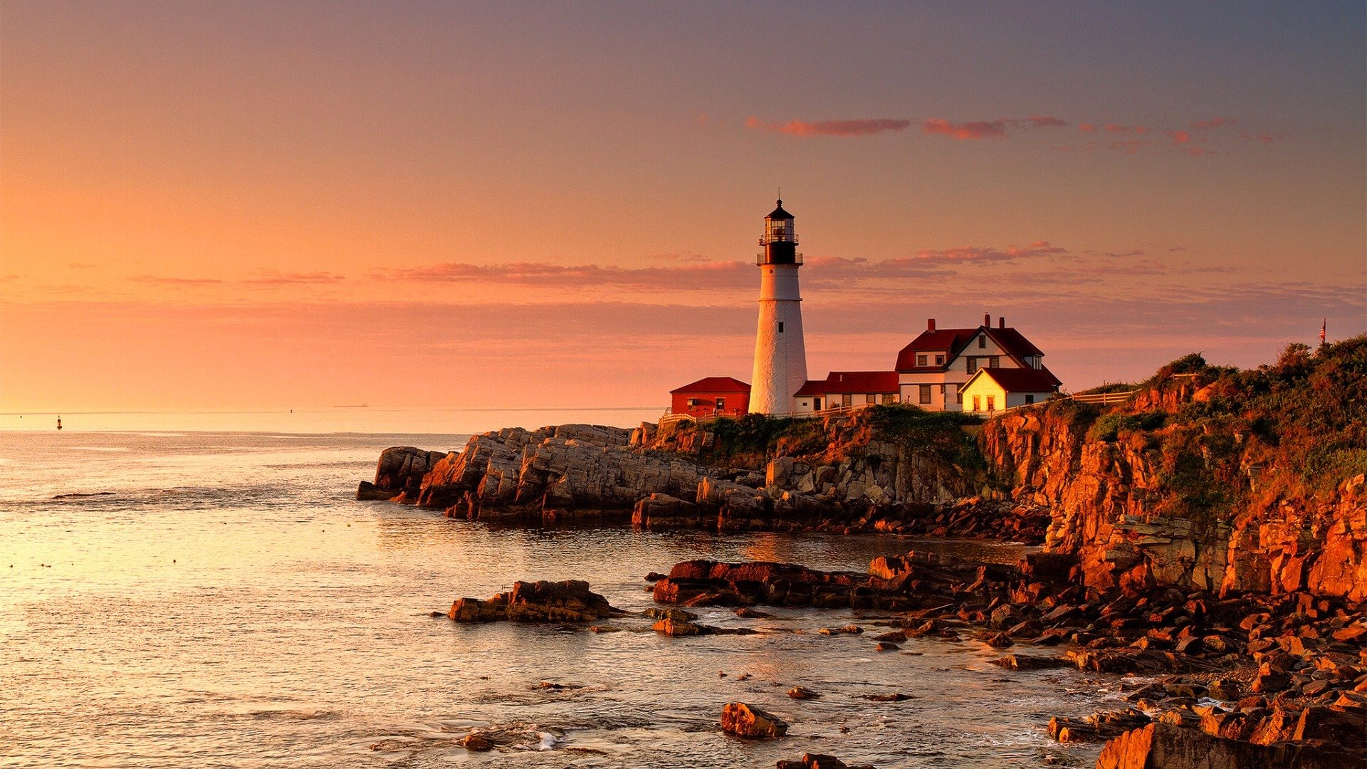 风景,海洋天堂,大海,灯塔,海岸线