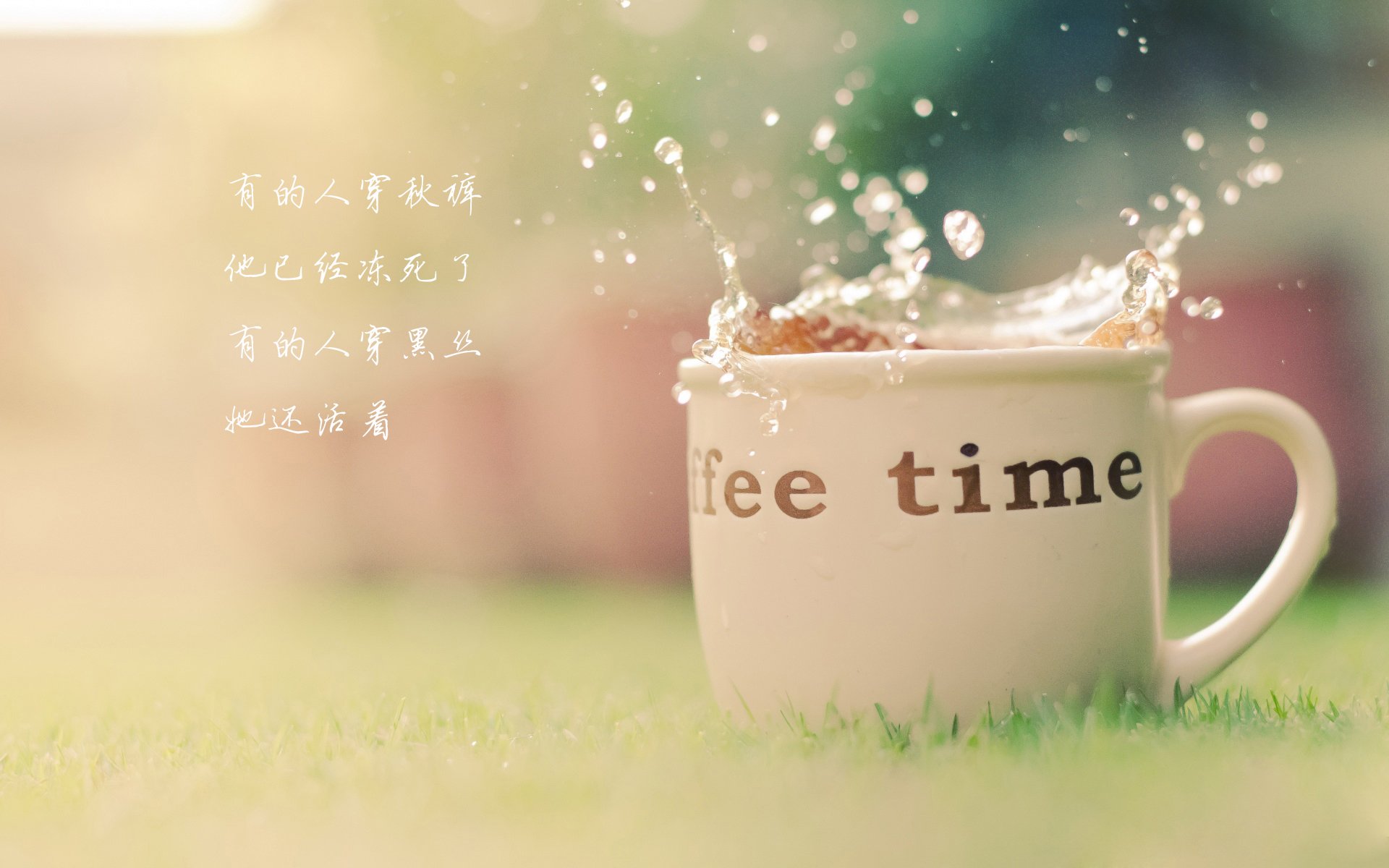 文字,唯美,水杯,时光