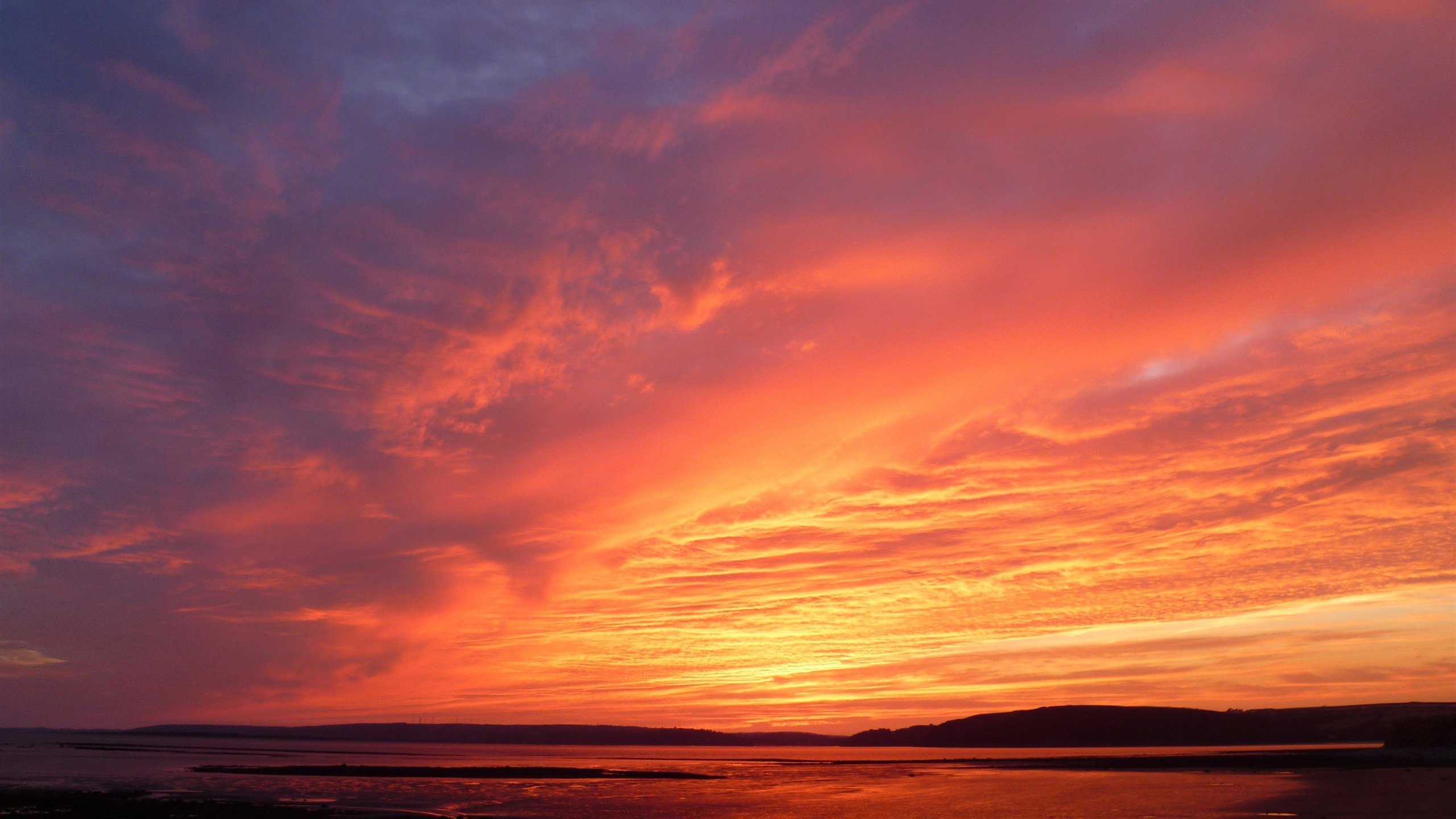 风景,落日余晖,夕阳,落日,火烧云