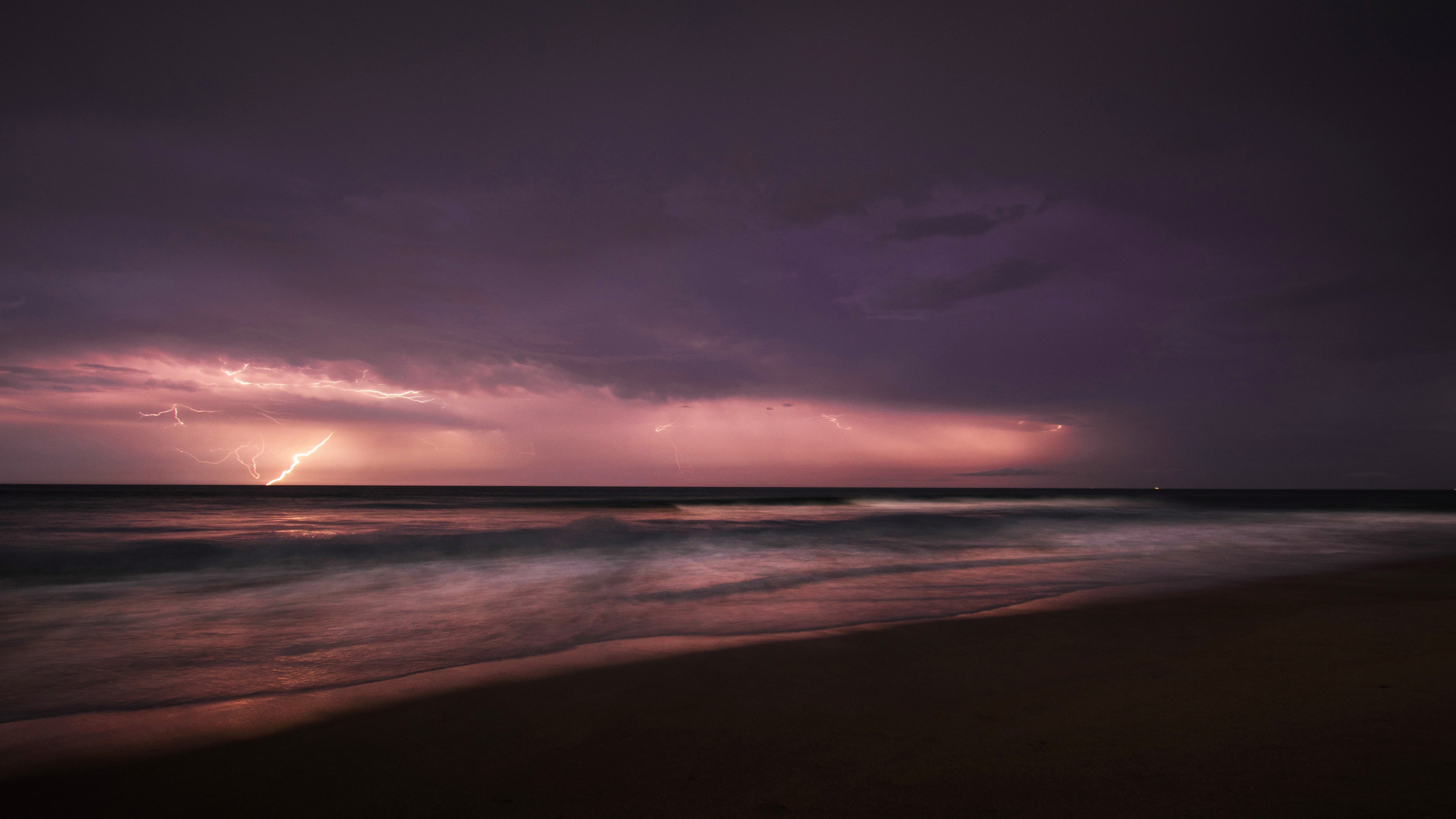 风景,大海,闪电,4K