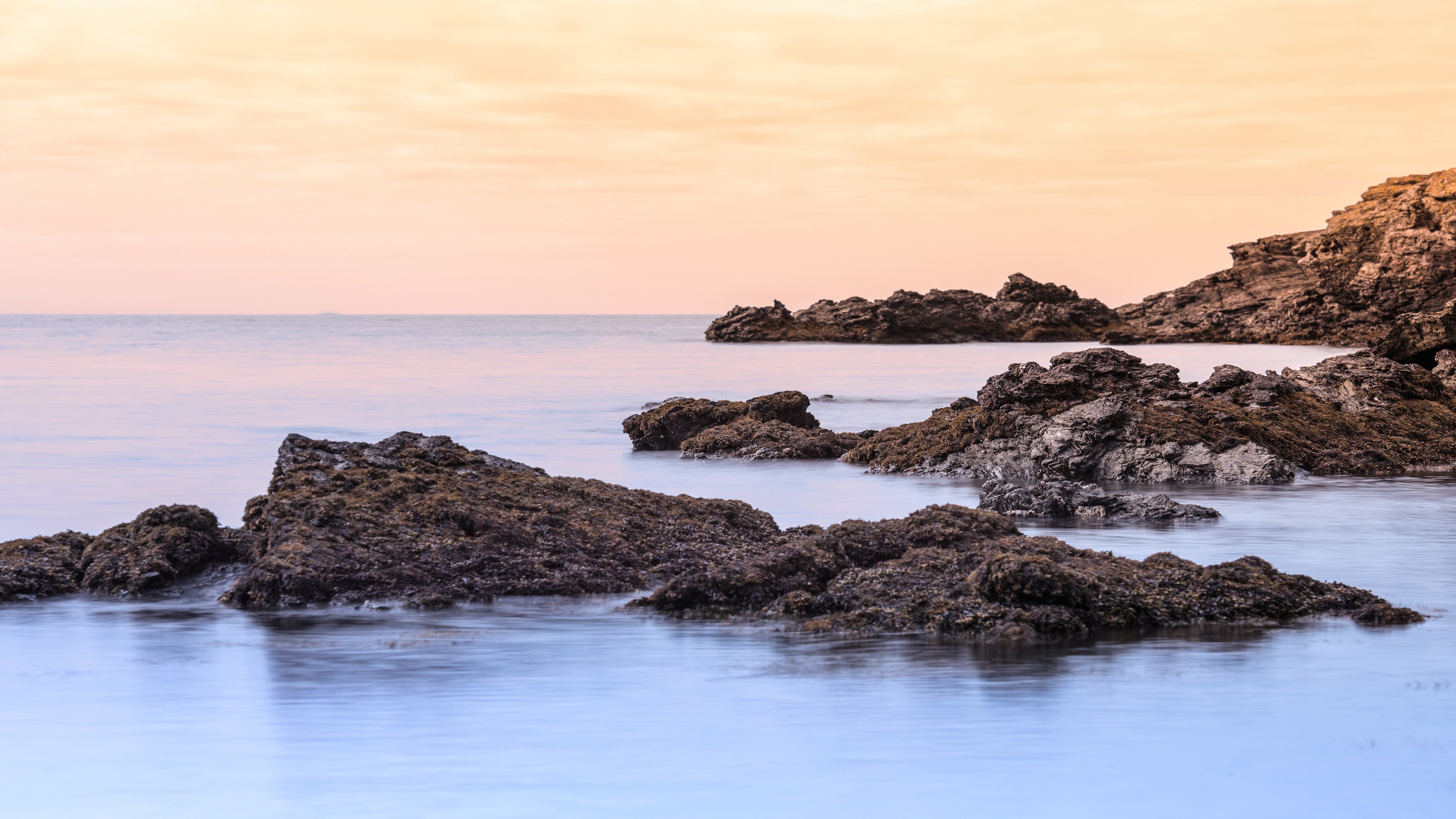 4K,海滩,风景,大海,礁石