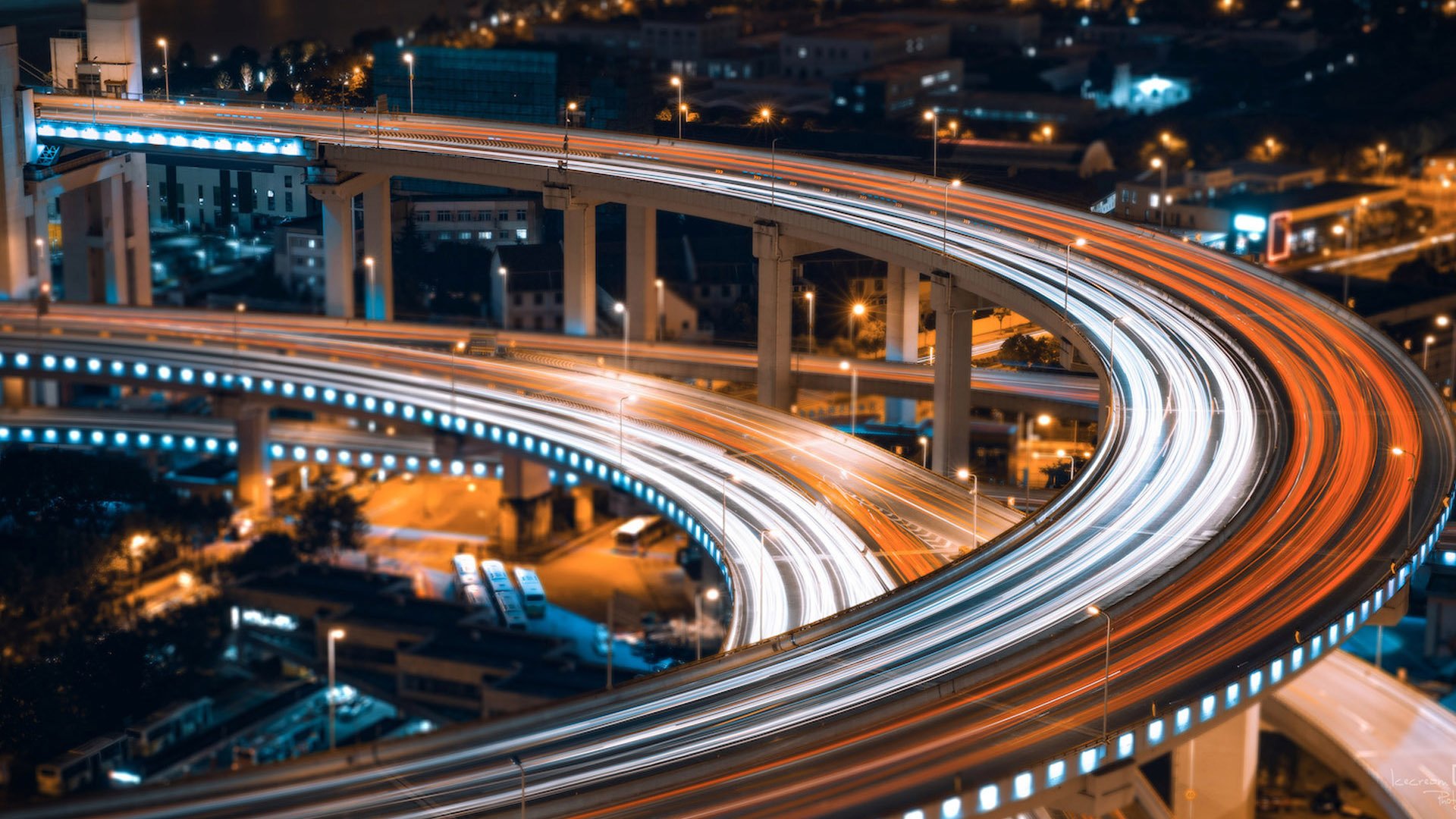 风景,城市夜景,立交桥,公路,道路