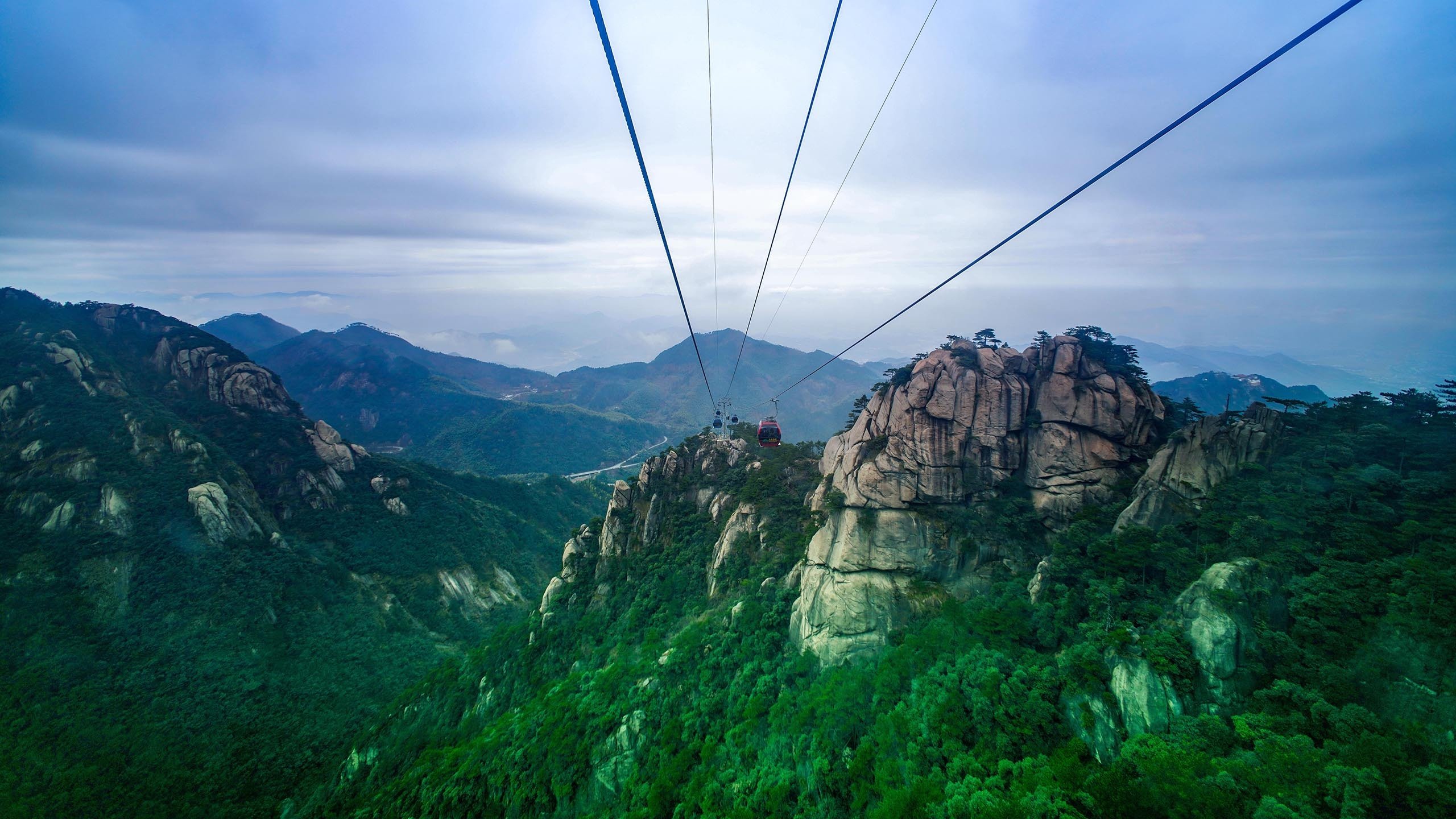 风景,2K,自然风光,森林,山川,缆车
