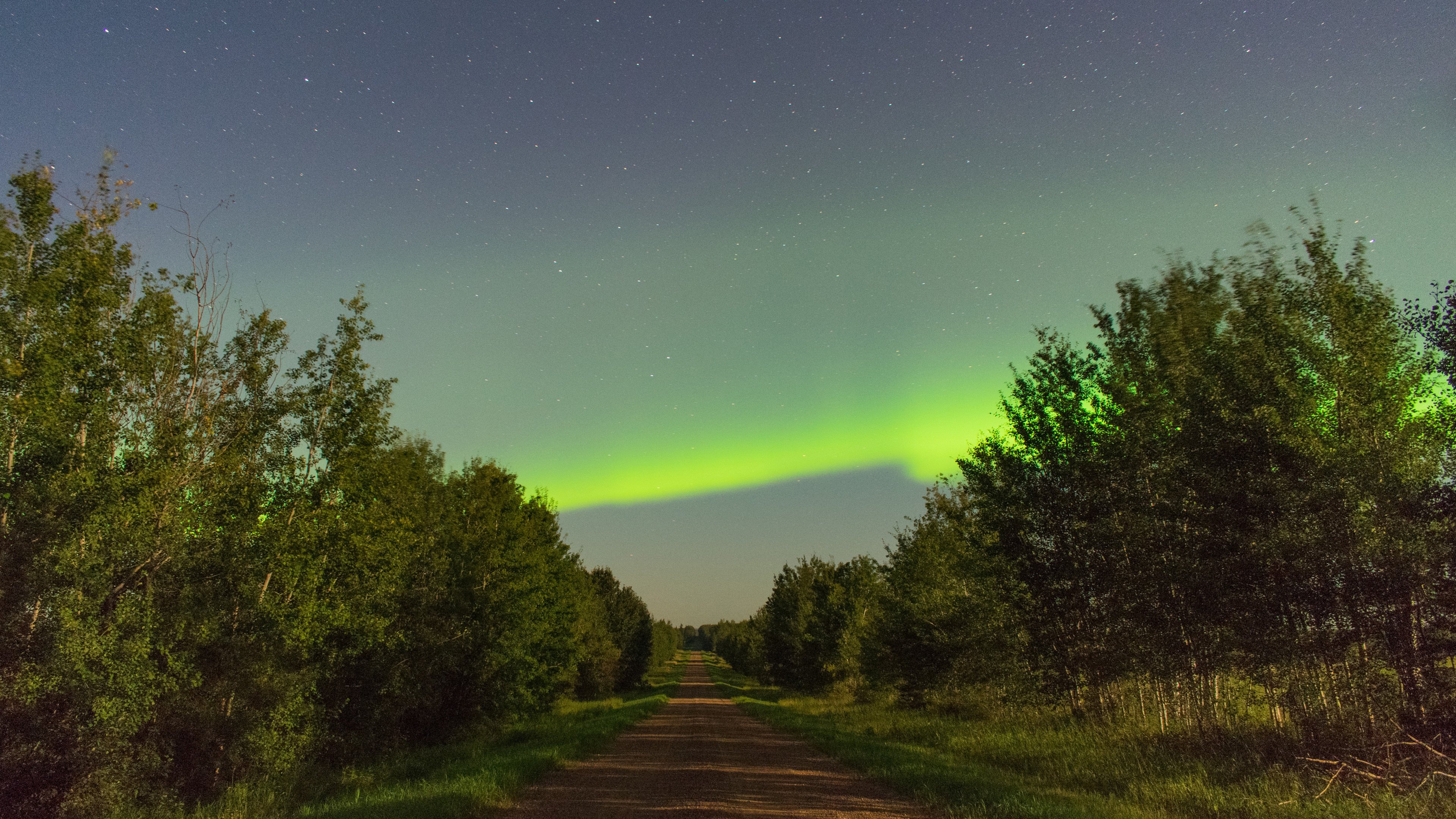 4K,风景,道路,极光,公路